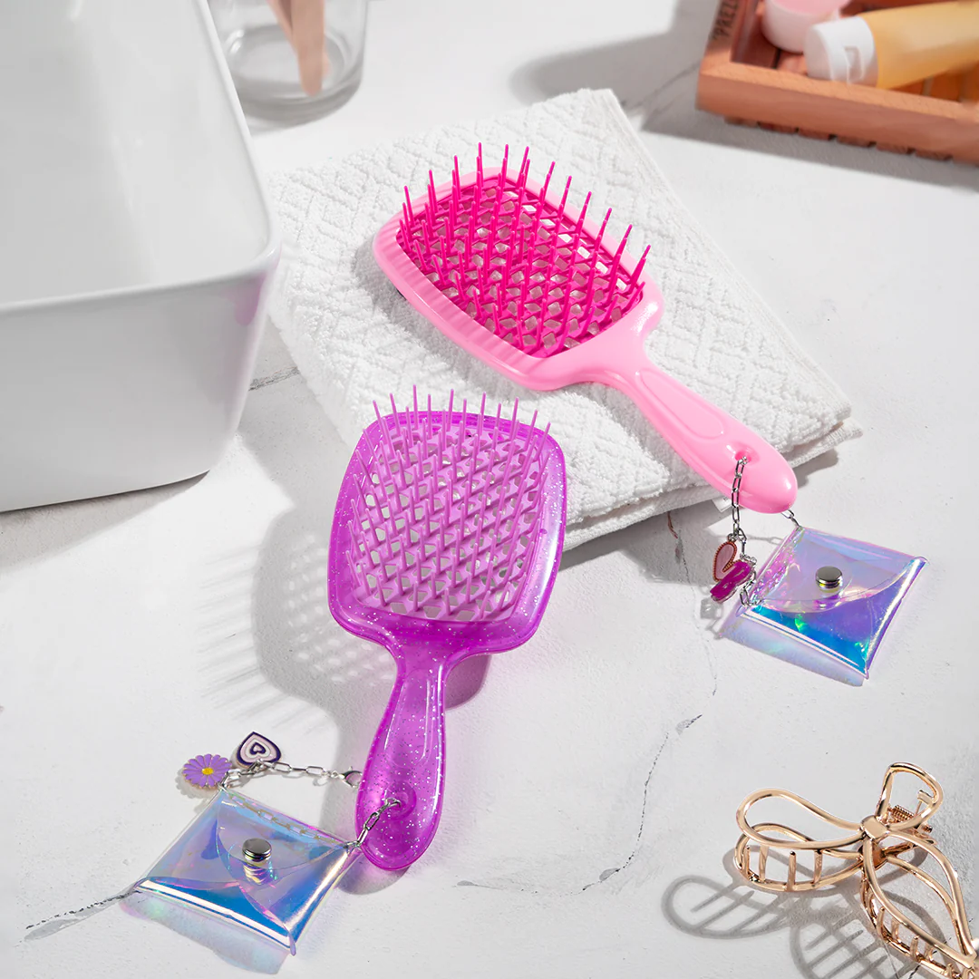 Pink Barbie Drama Detangle Hair Brush with Free Pouch - Image 8