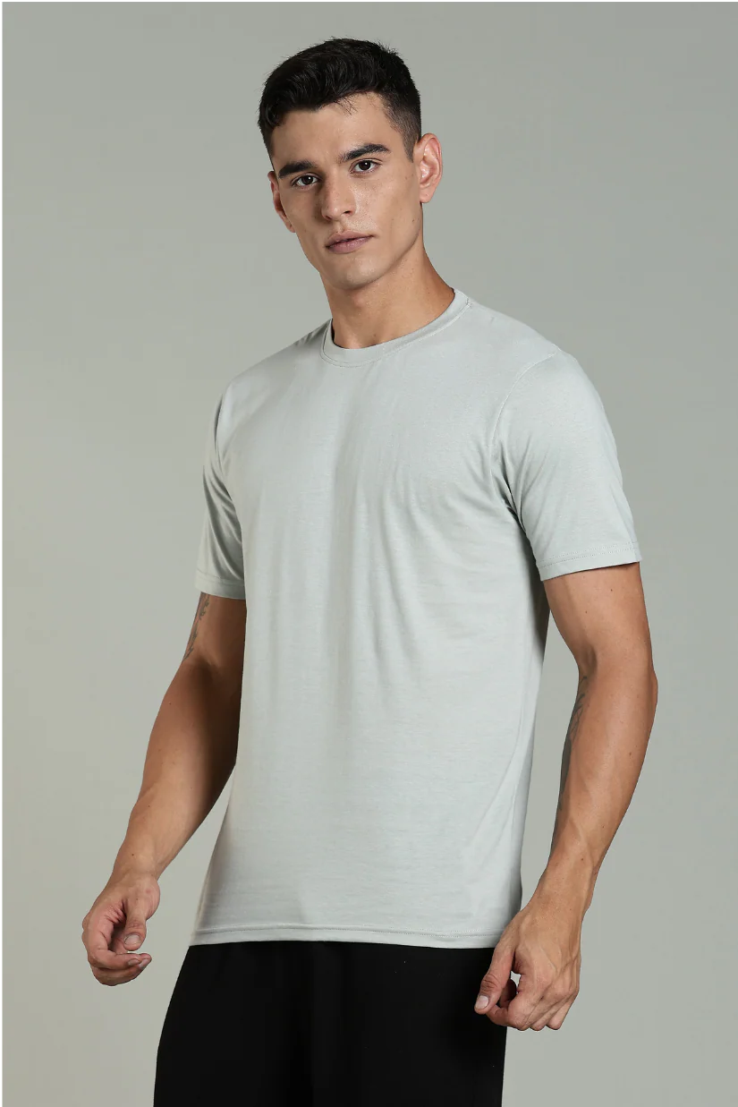 Men Grey Cotton Regular T-Shirt - Image 3