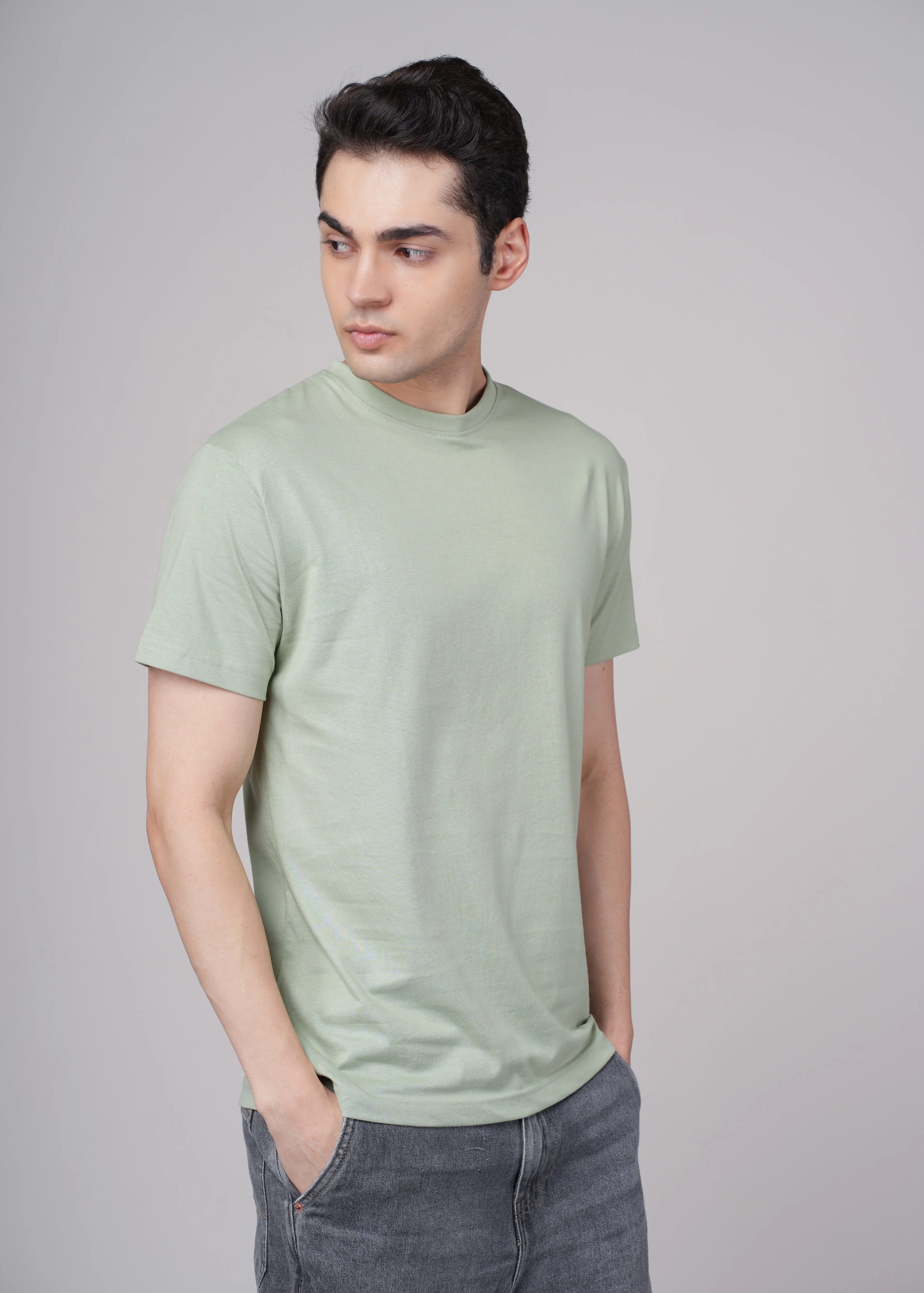 Men Teal Cotton Regular T-Shirt - Image 8