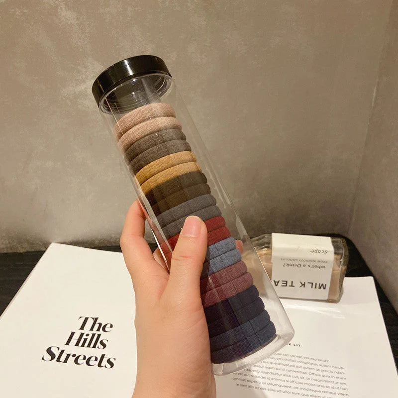 High-Elastic Multicolor Matte Hair Elastic Bands (20 Pcs) - Image 2