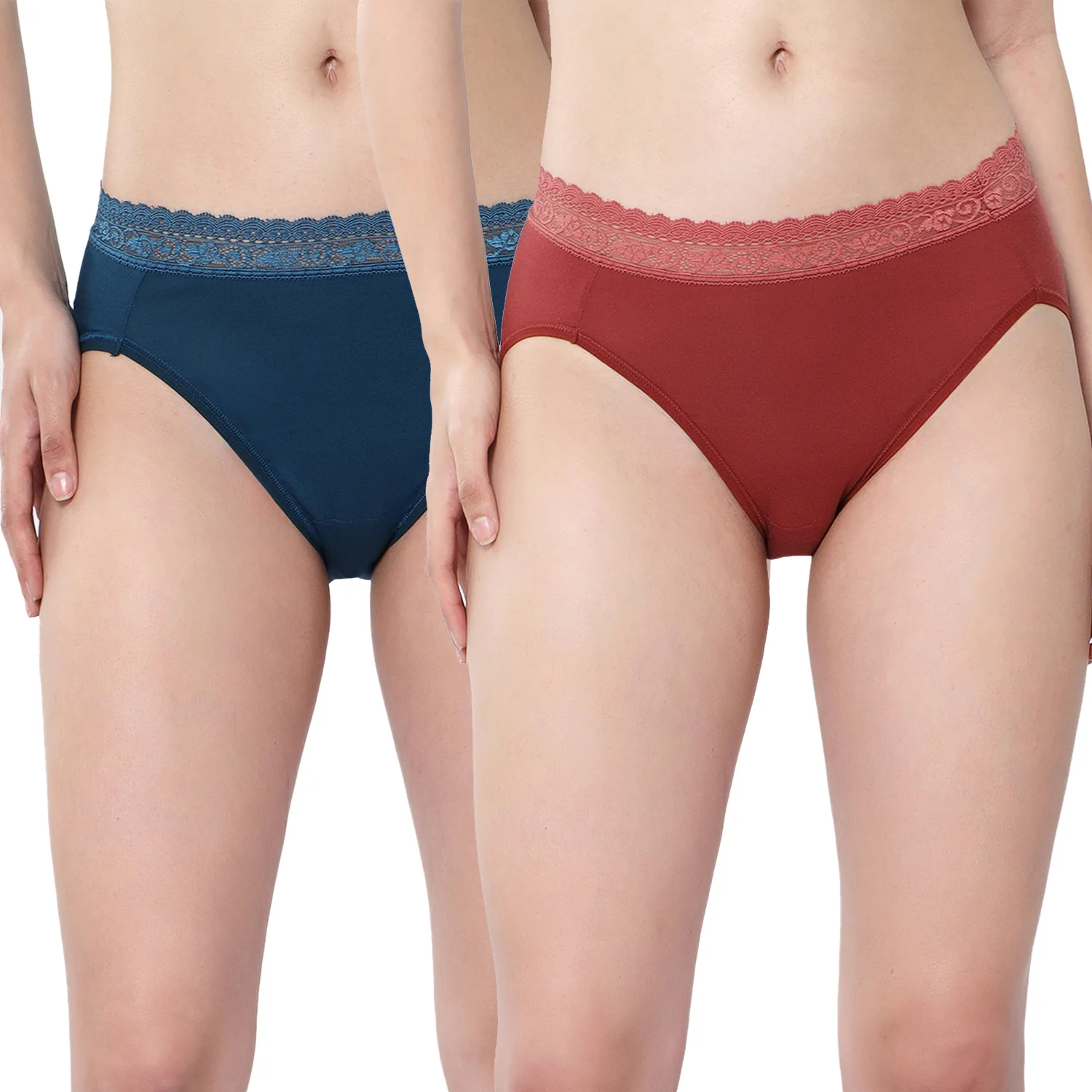 Medium Rise 3/4th Coverage Lace Hipster Pack Of 2