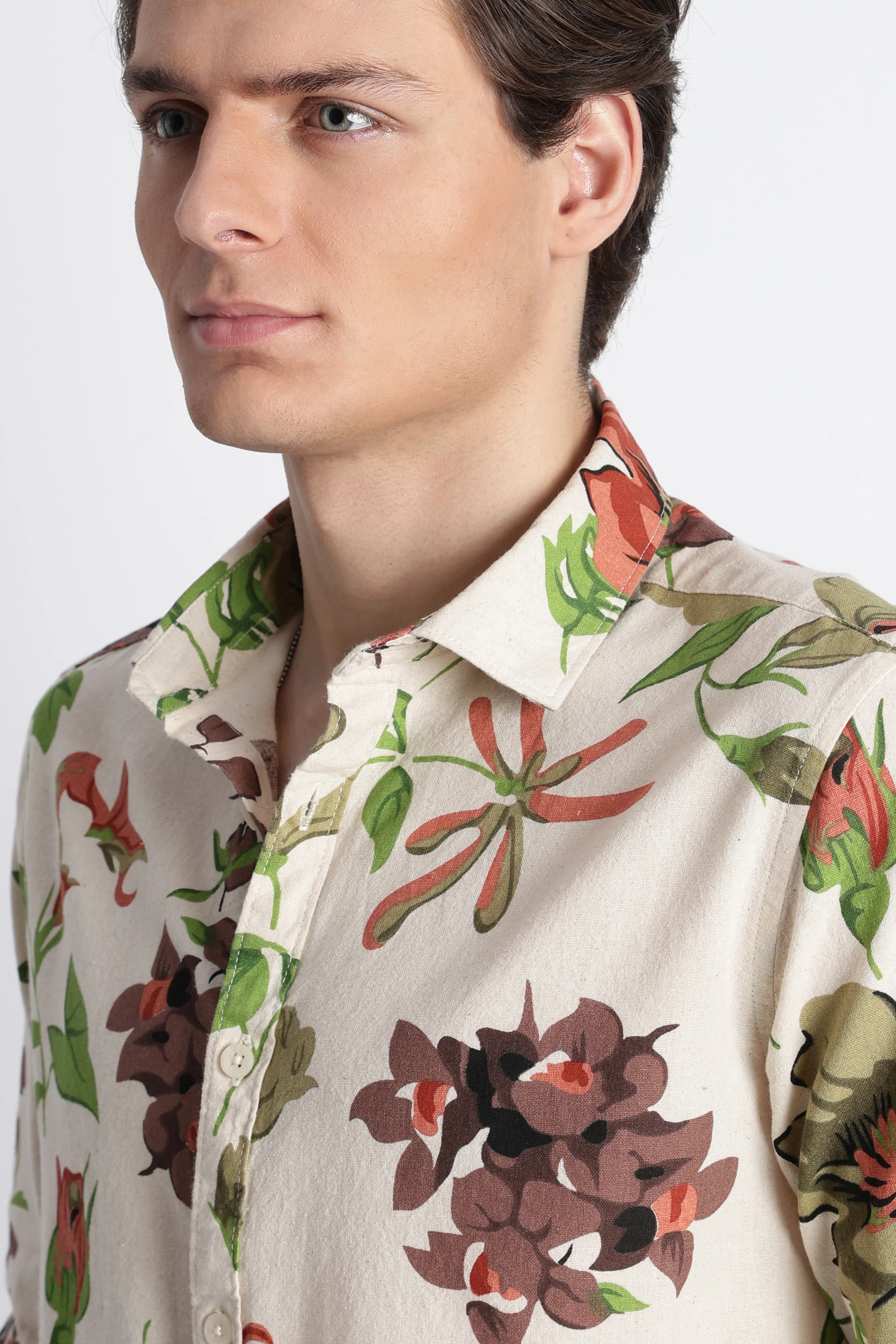 Men Abstract Block Print Shirt