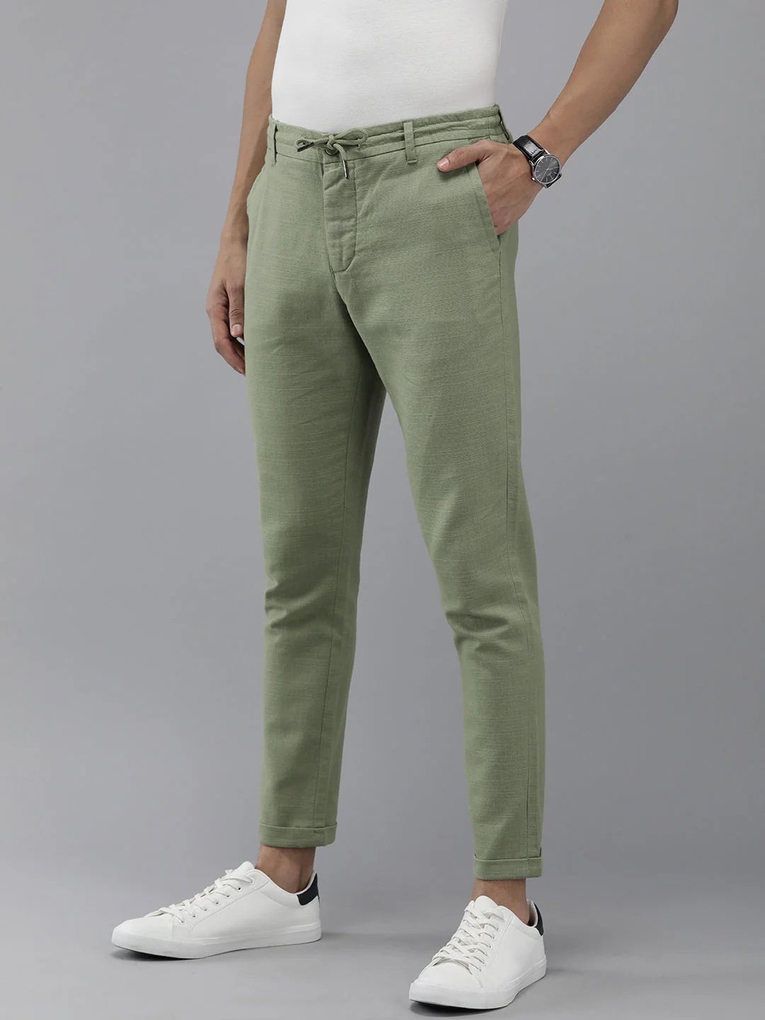 Men Ardor Edition Green Tapered Fit Chinos