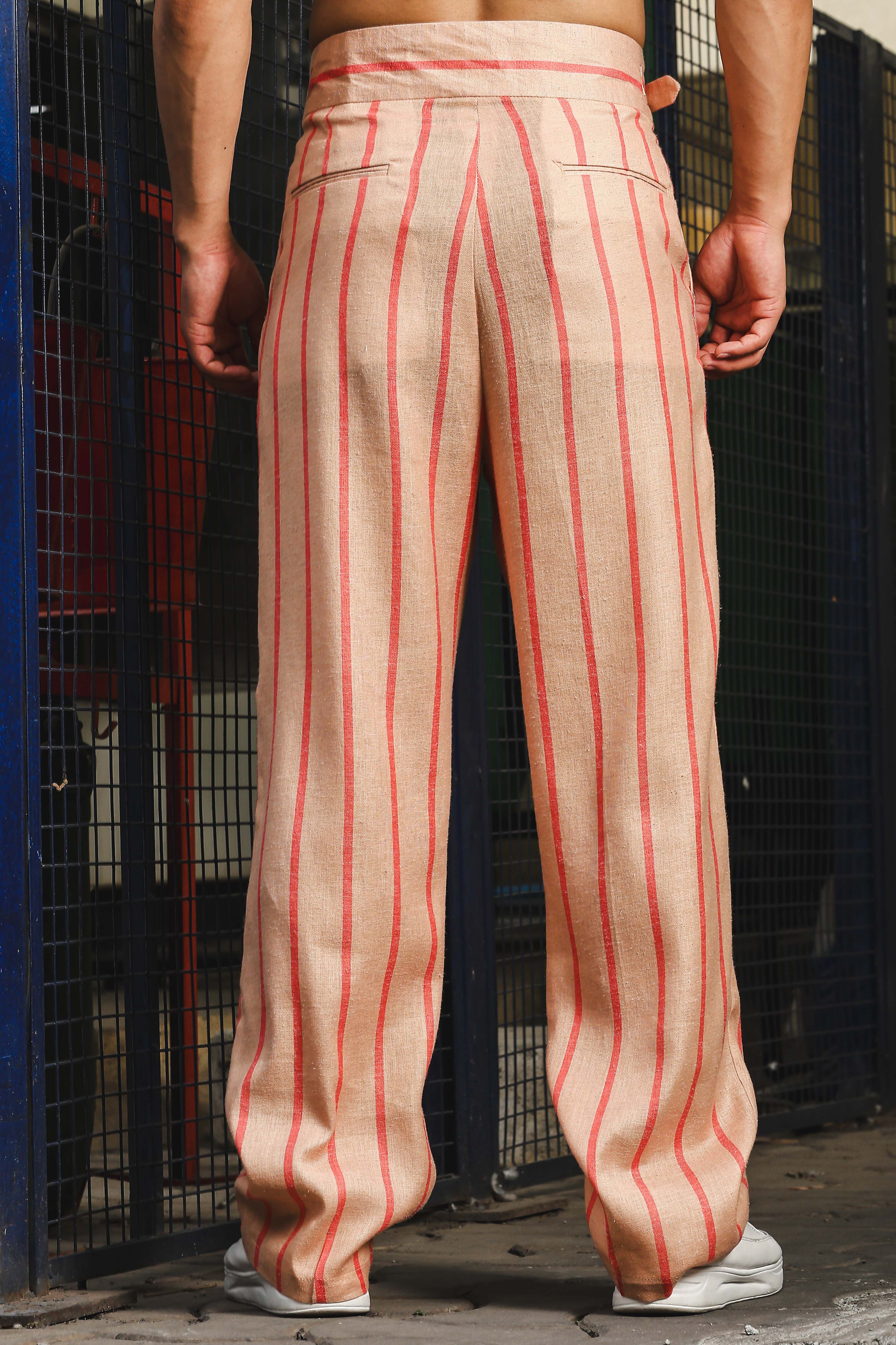Men  Striped Gurkha Trousers - Image 3