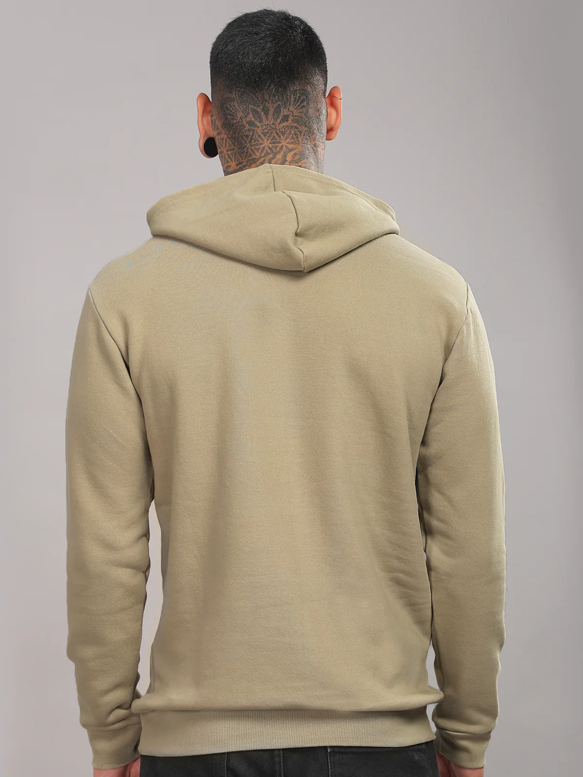 Men Beige Printed Hoodie - Image 2