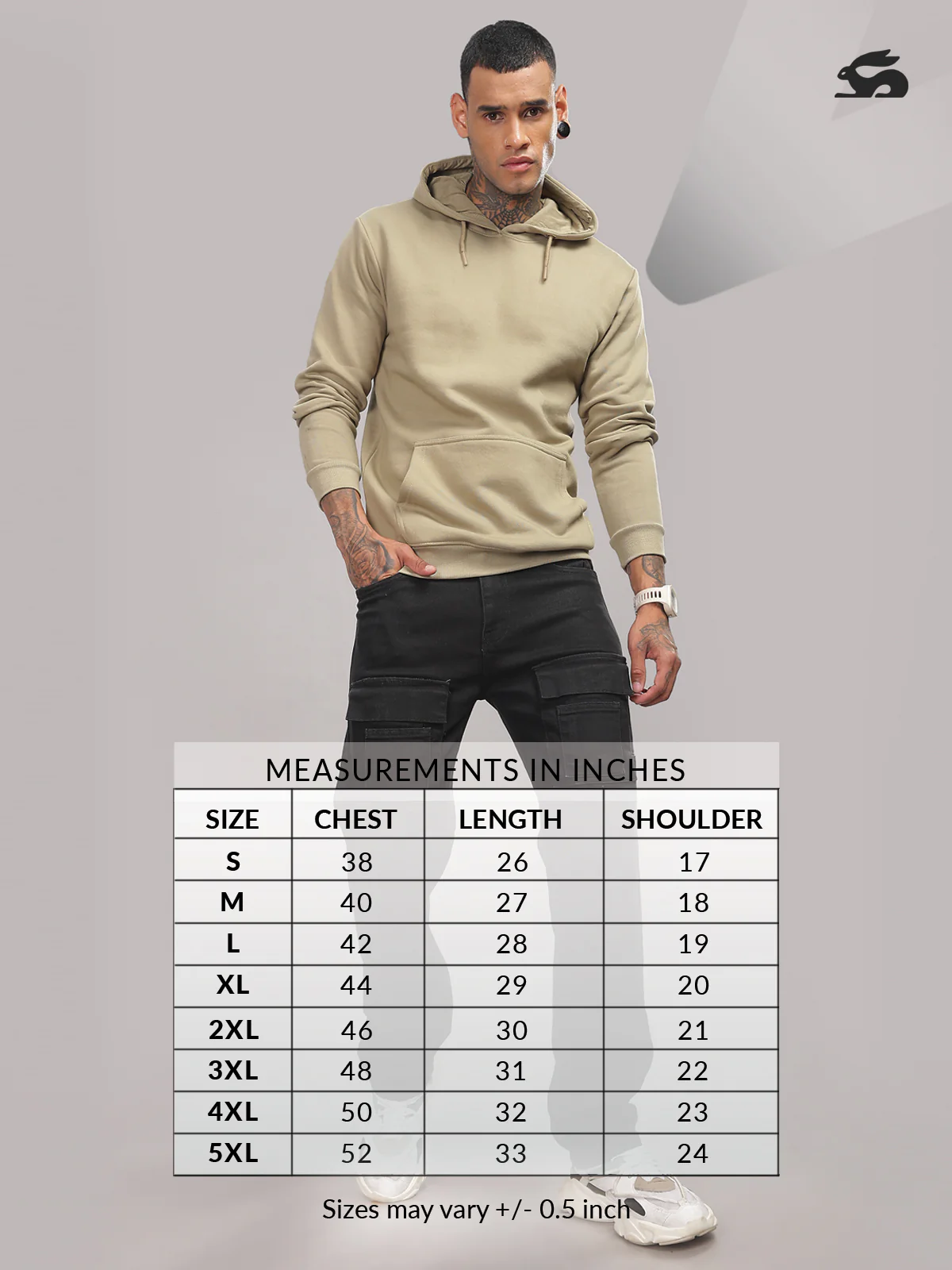Men Beige Printed Hoodie - Image 5