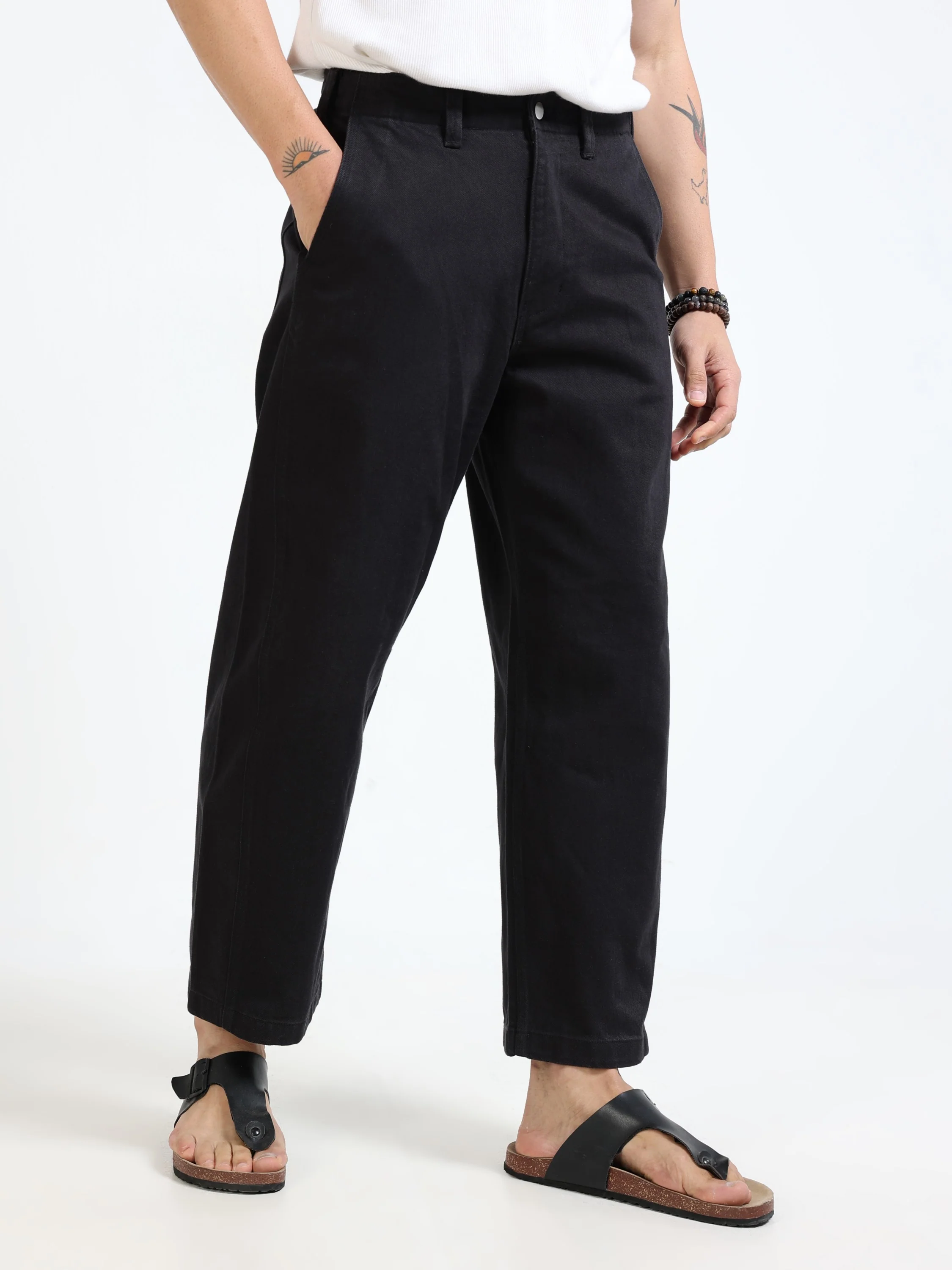 Men Black Baggy Fit Pants
