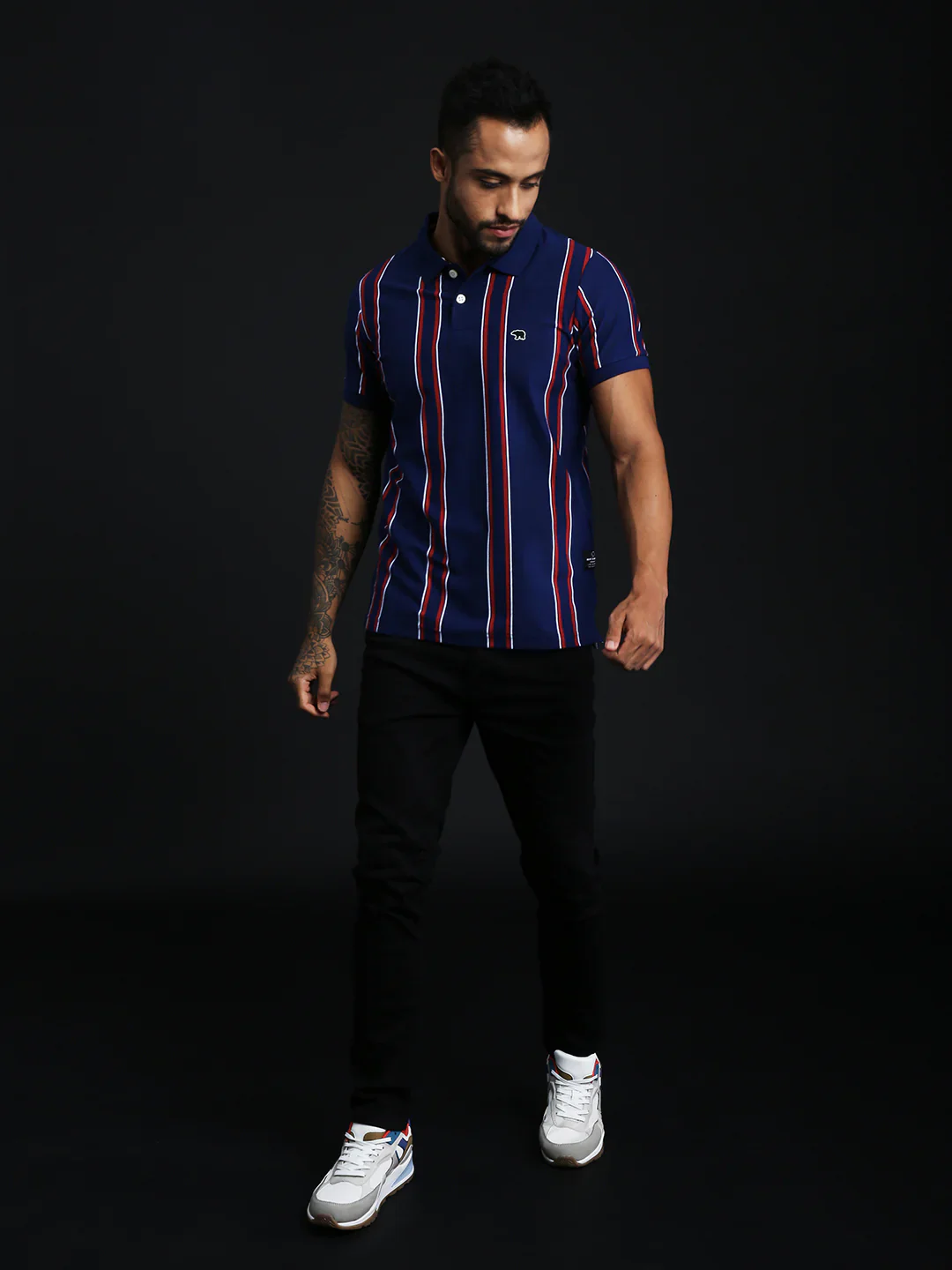 Men Blue Slim Overdyed Polo