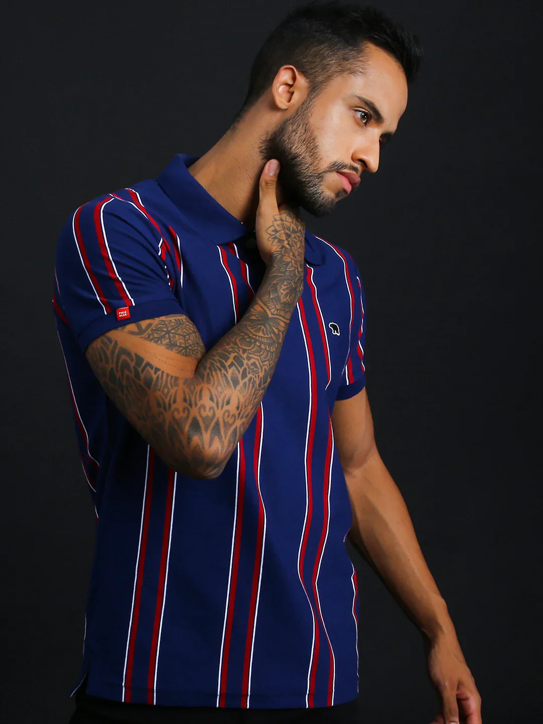 Men Blue Slim Overdyed Polo - Image 2