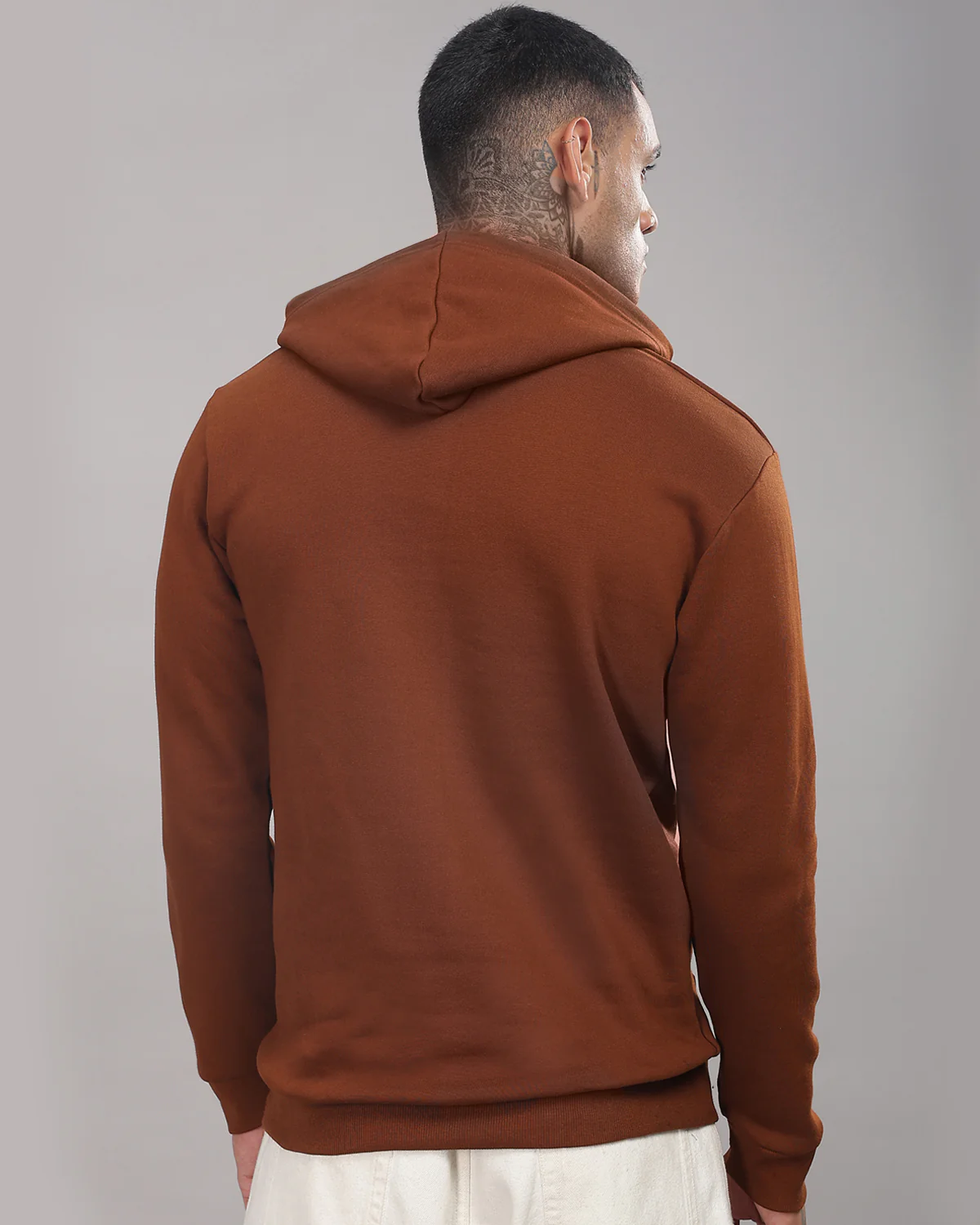 Men Brown Basketball Design Hoodie - Image 4