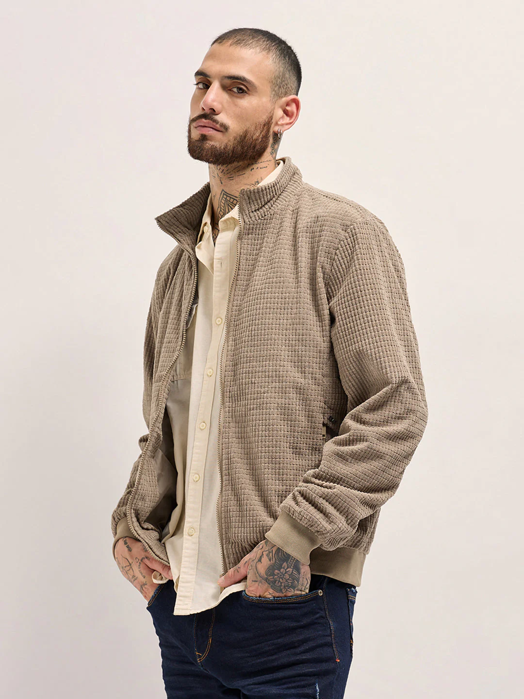 Men Classic Beige Jacket