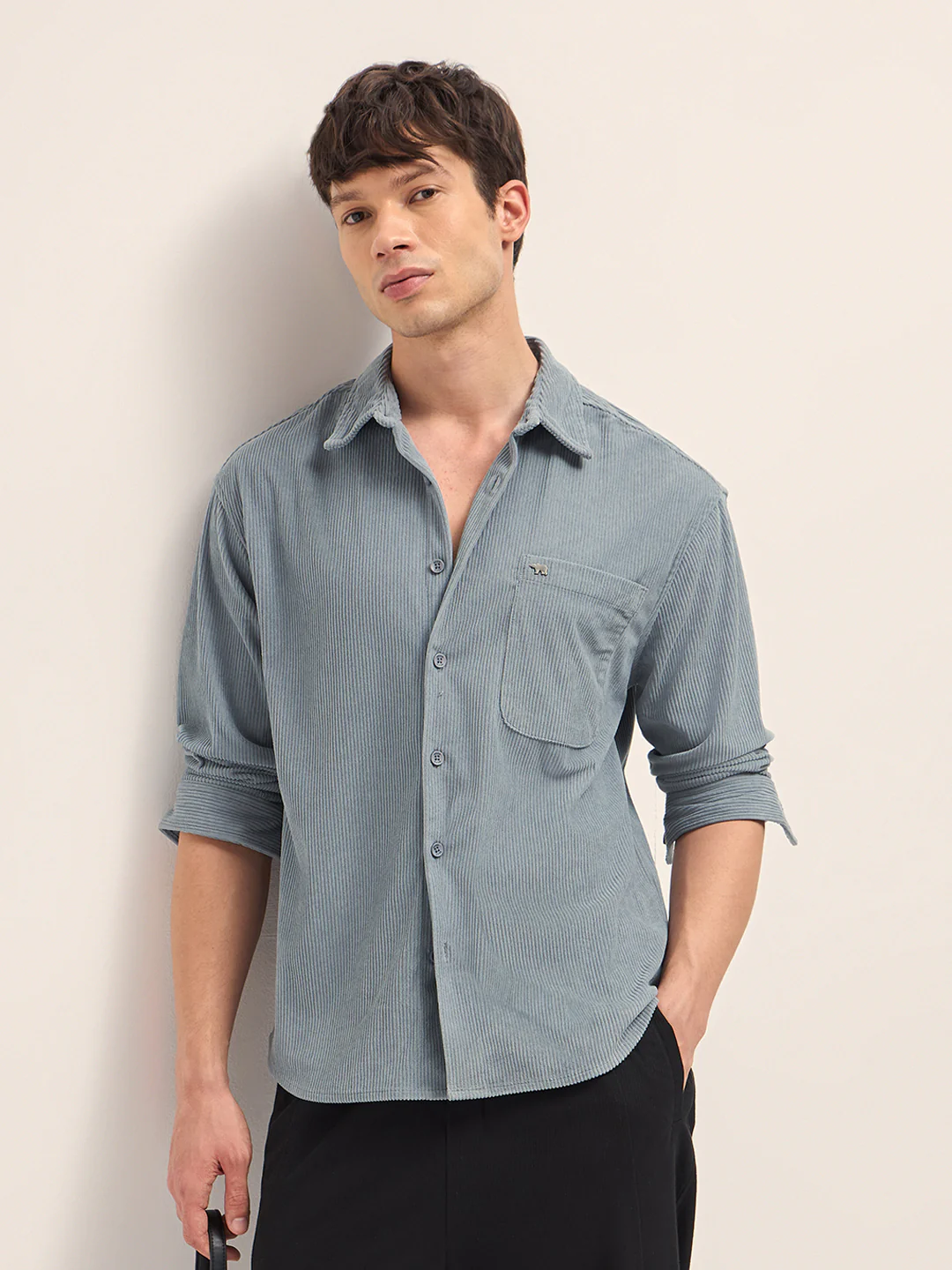 Men Corduroy Relaxed Fit Casual Shirt