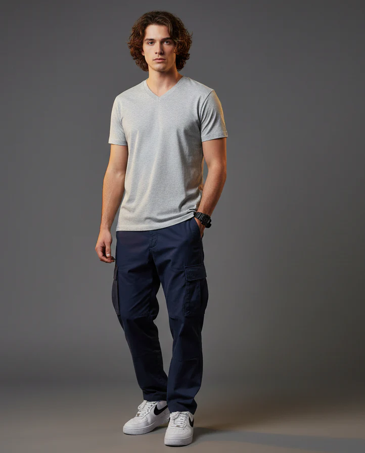 Men Cotton V-Neck T-Shirt Pack of 4 - Image 8