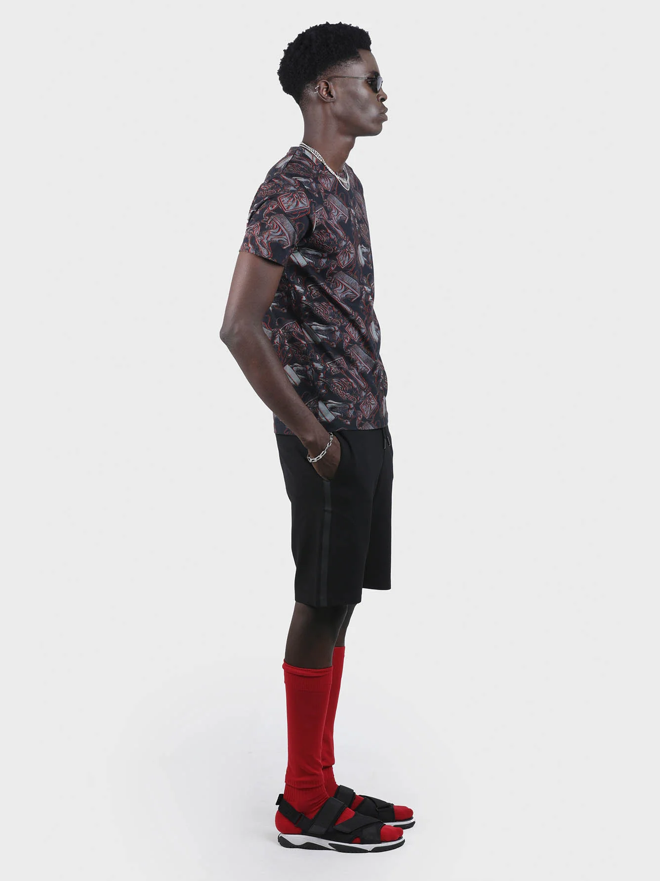 Men  Embroidered Printed Tee - Image 4