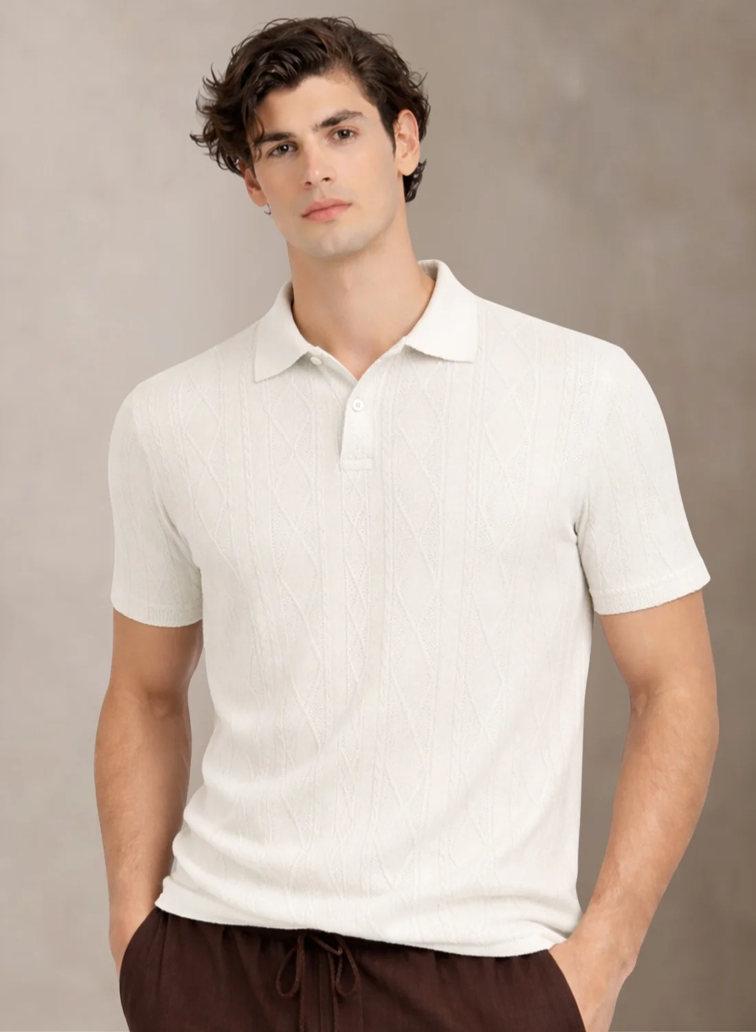 Men Flat Knit Polo T-Shirt