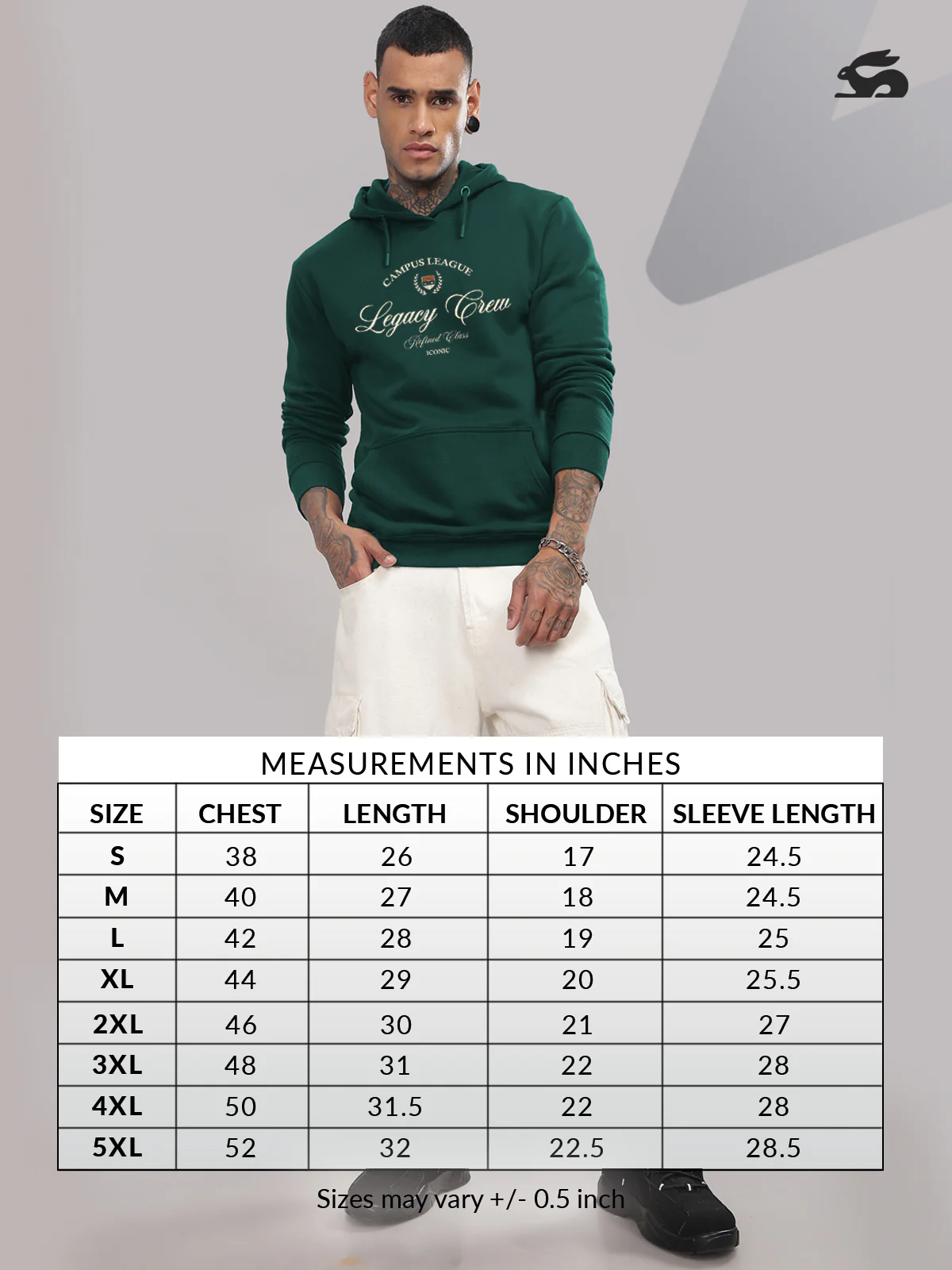 Men Green Printed Hoodie - Image 5