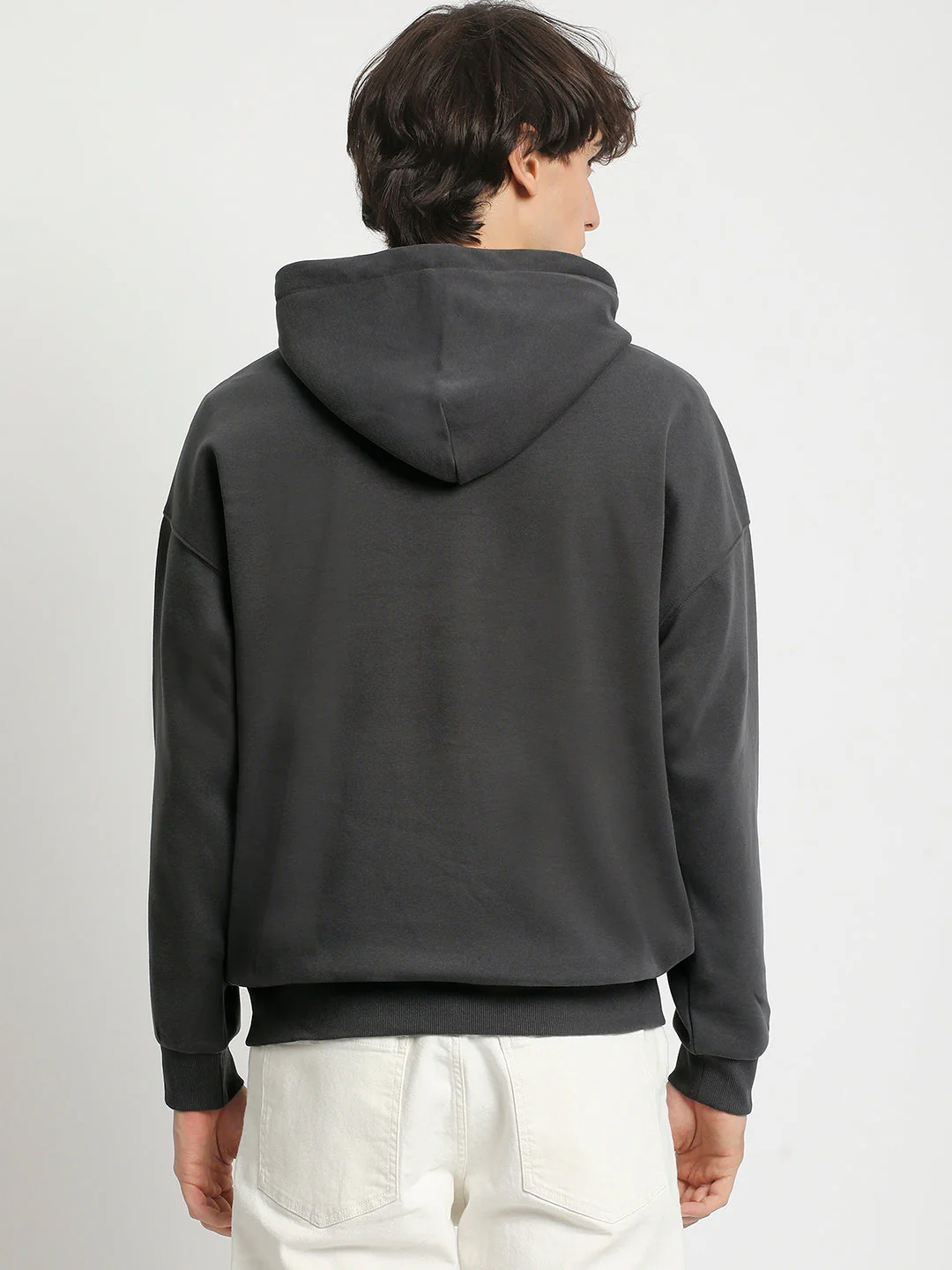 Men Grey Cotton Hoodie - Image 4