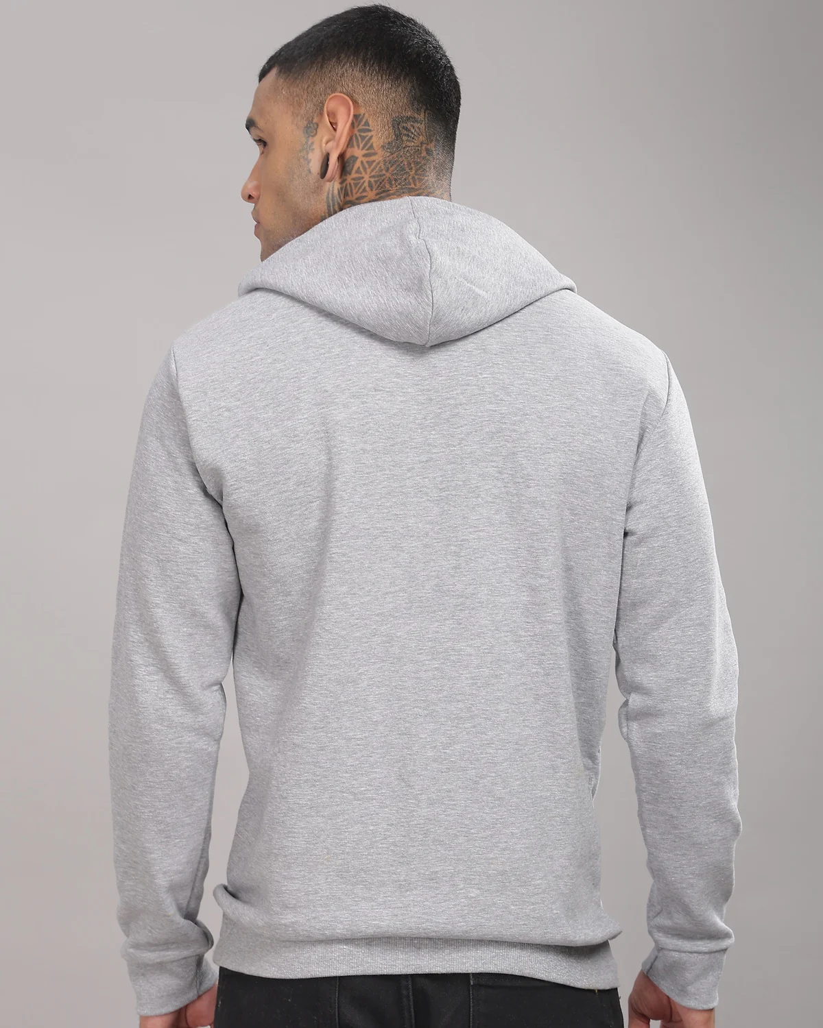 Men Grey Printed Hoodie - Image 3