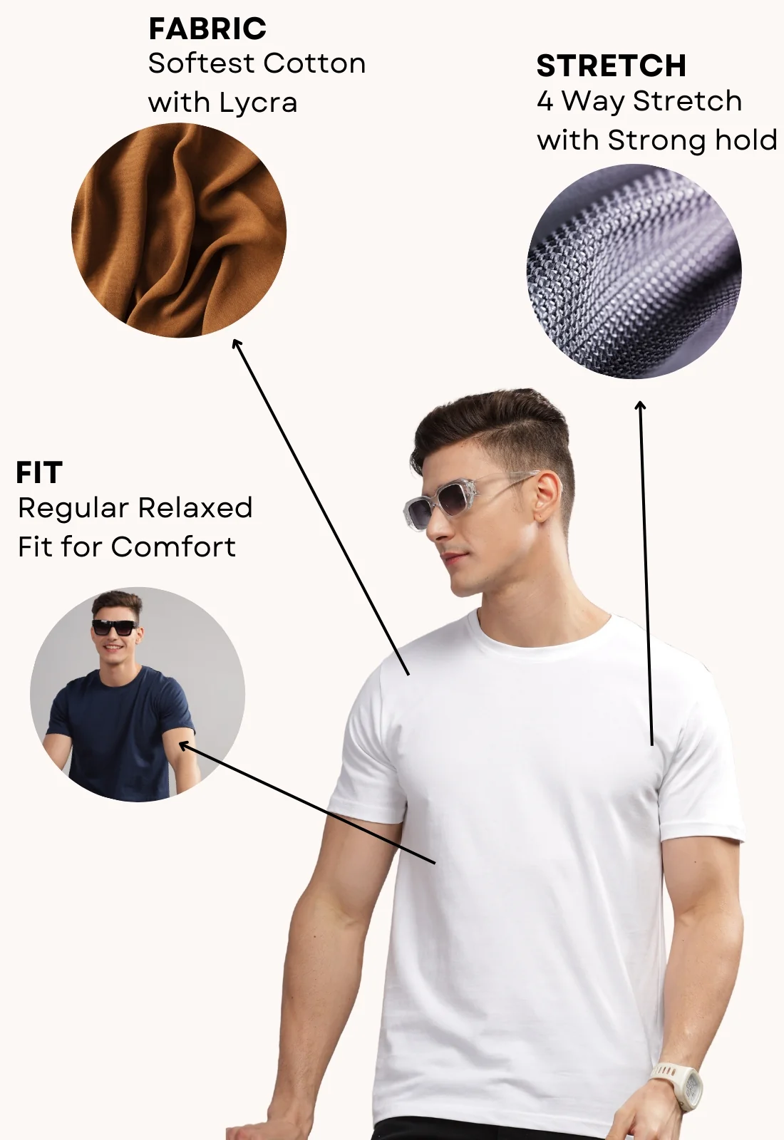 Men Grey Round Neck T Shirt - Image 5