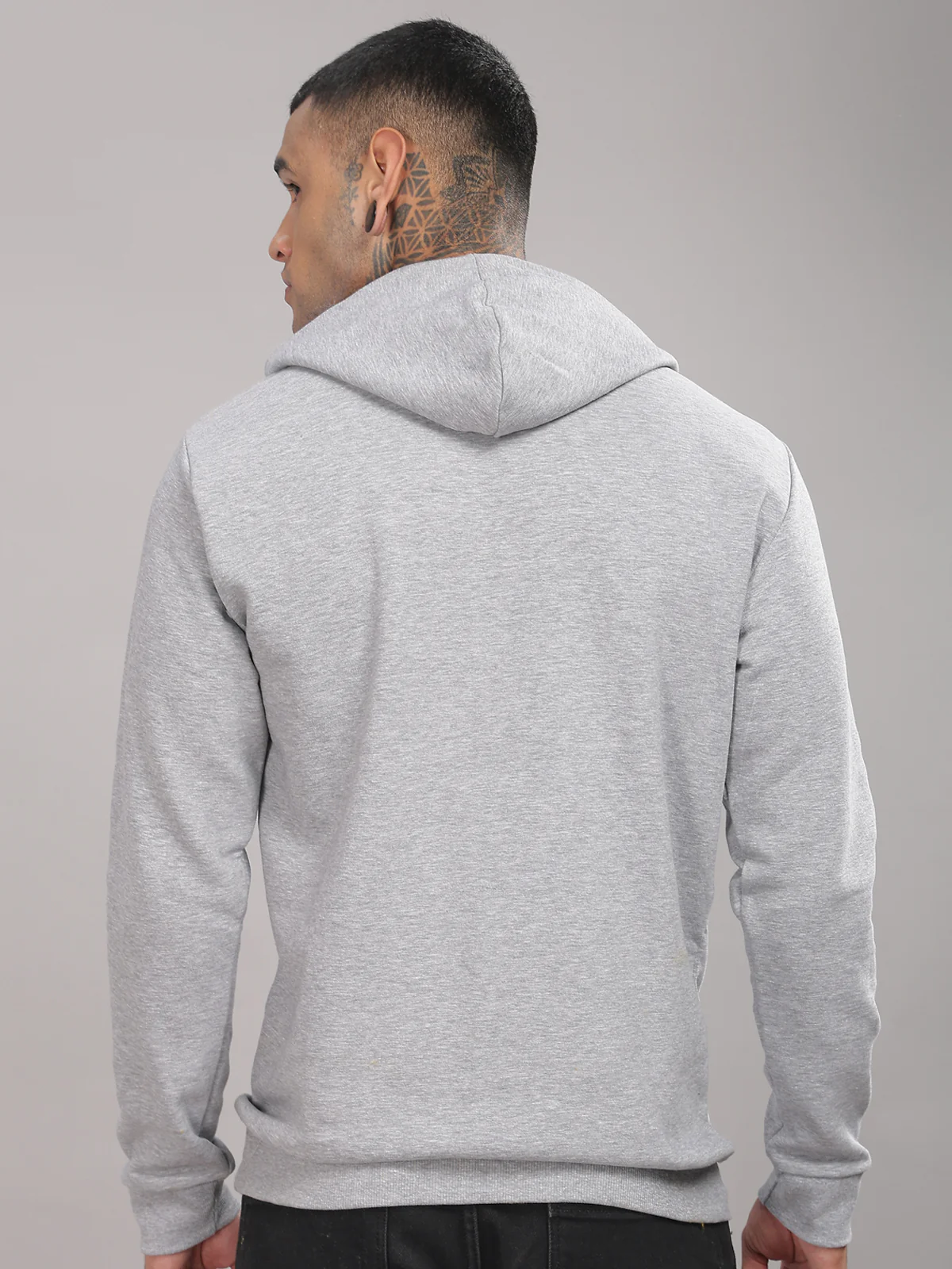 Men Grey Printed Hoodie - Image 2