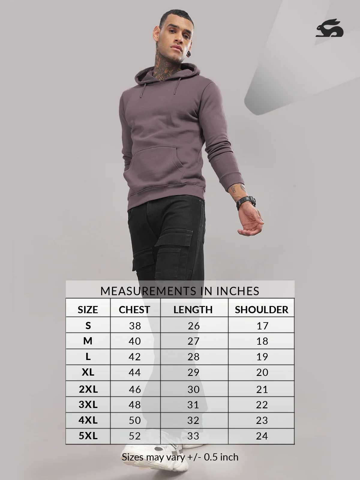 Men Mauve Cotton Fleece Printed Hoodie - Image 6