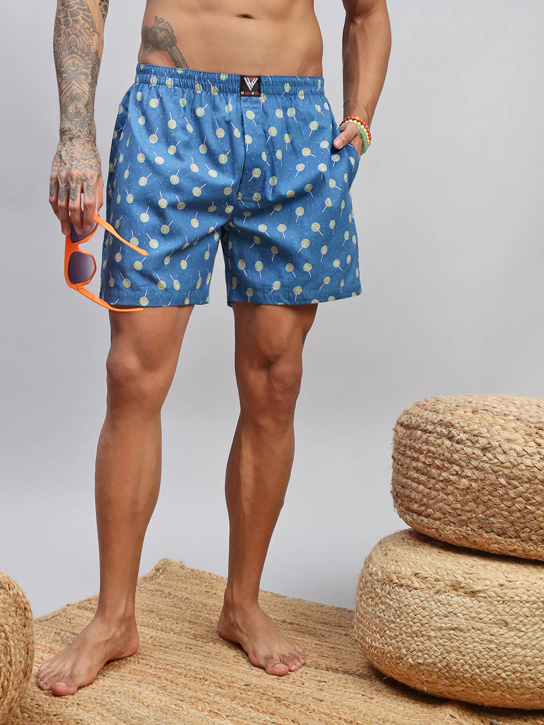 Men Pack of 2 Printed Cotton Boxer Shorts - Image 5