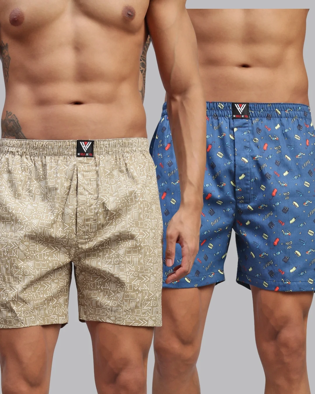 Men Pack of 2 Printed Cotton Boxer Shorts - Image 12