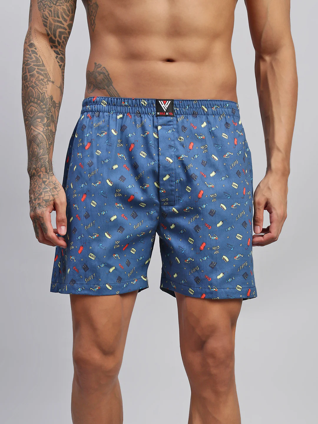 Men Pack of 2 Printed Cotton Boxer Shorts - Image 5