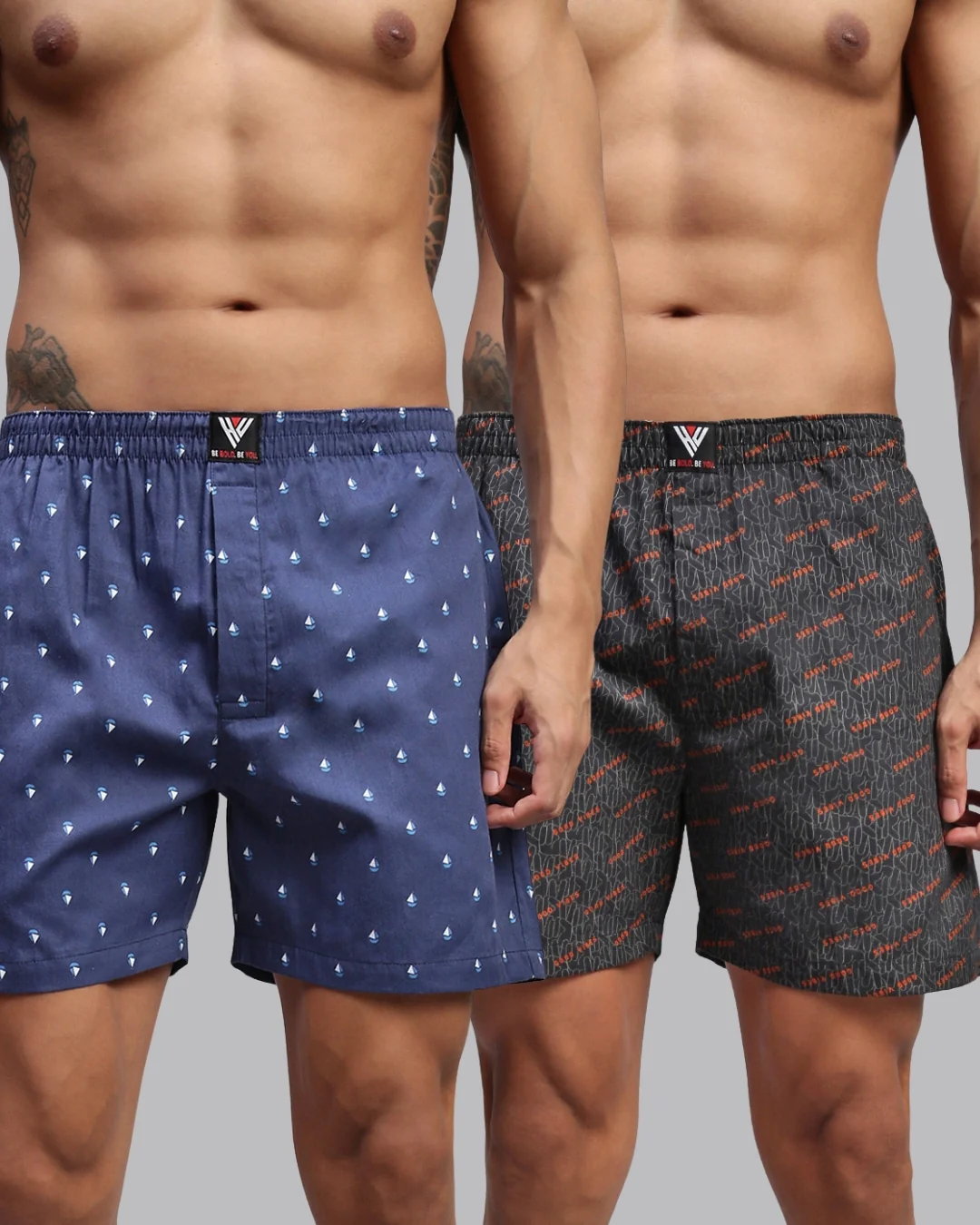 Men Pack of 2 Printed Cotton Boxer Shorts - Image 12