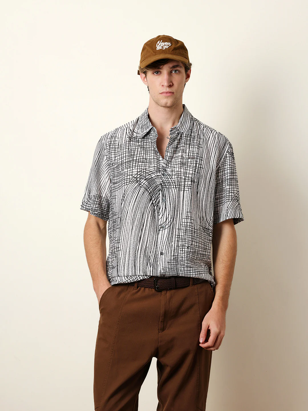 Men Printed Casual Half-Sleeve Shirt