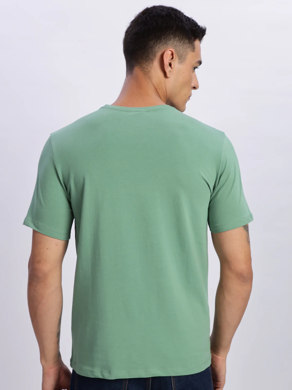 Men Printed Green T-Shirt - Image 4