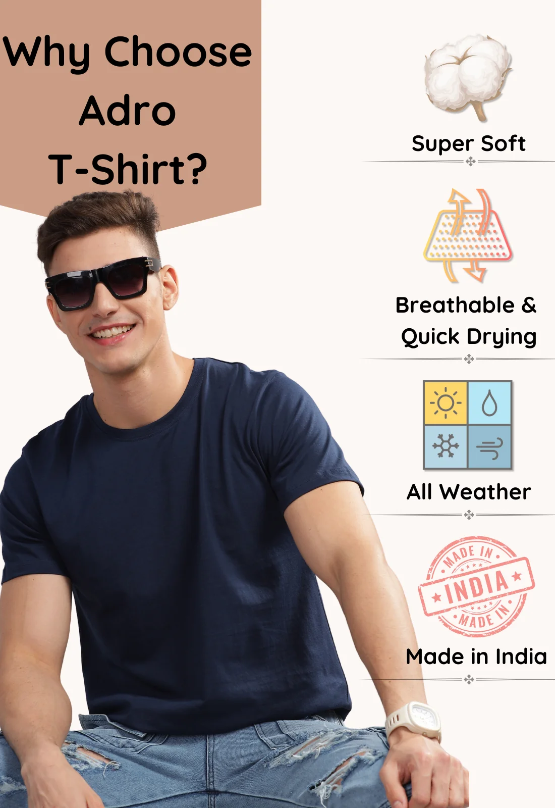 Men Purple Round Neck T Shirt - Image 4