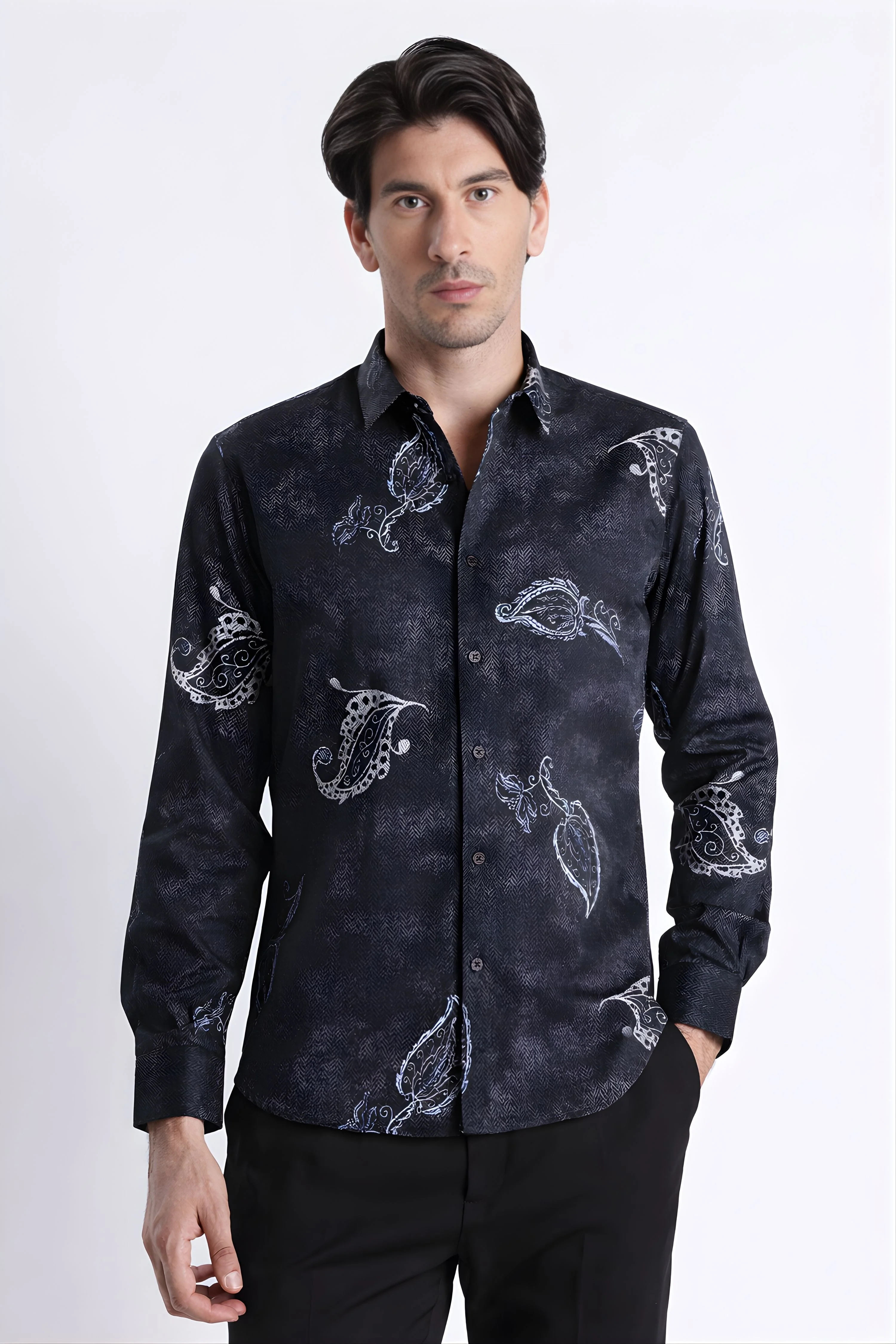 Men Refined Floral Digital Print Shirt