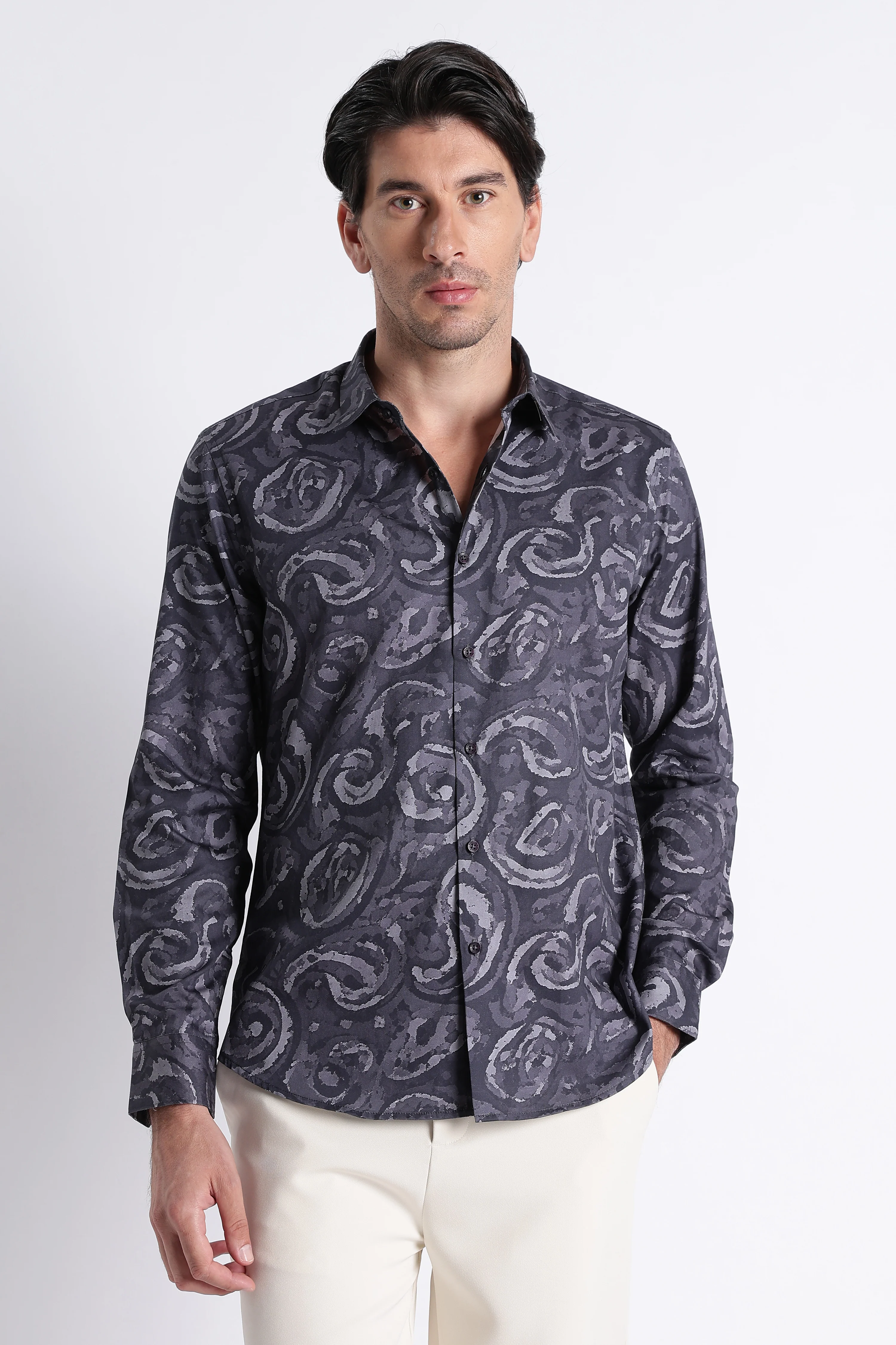 Men Refined Floral Digital Print Shirt