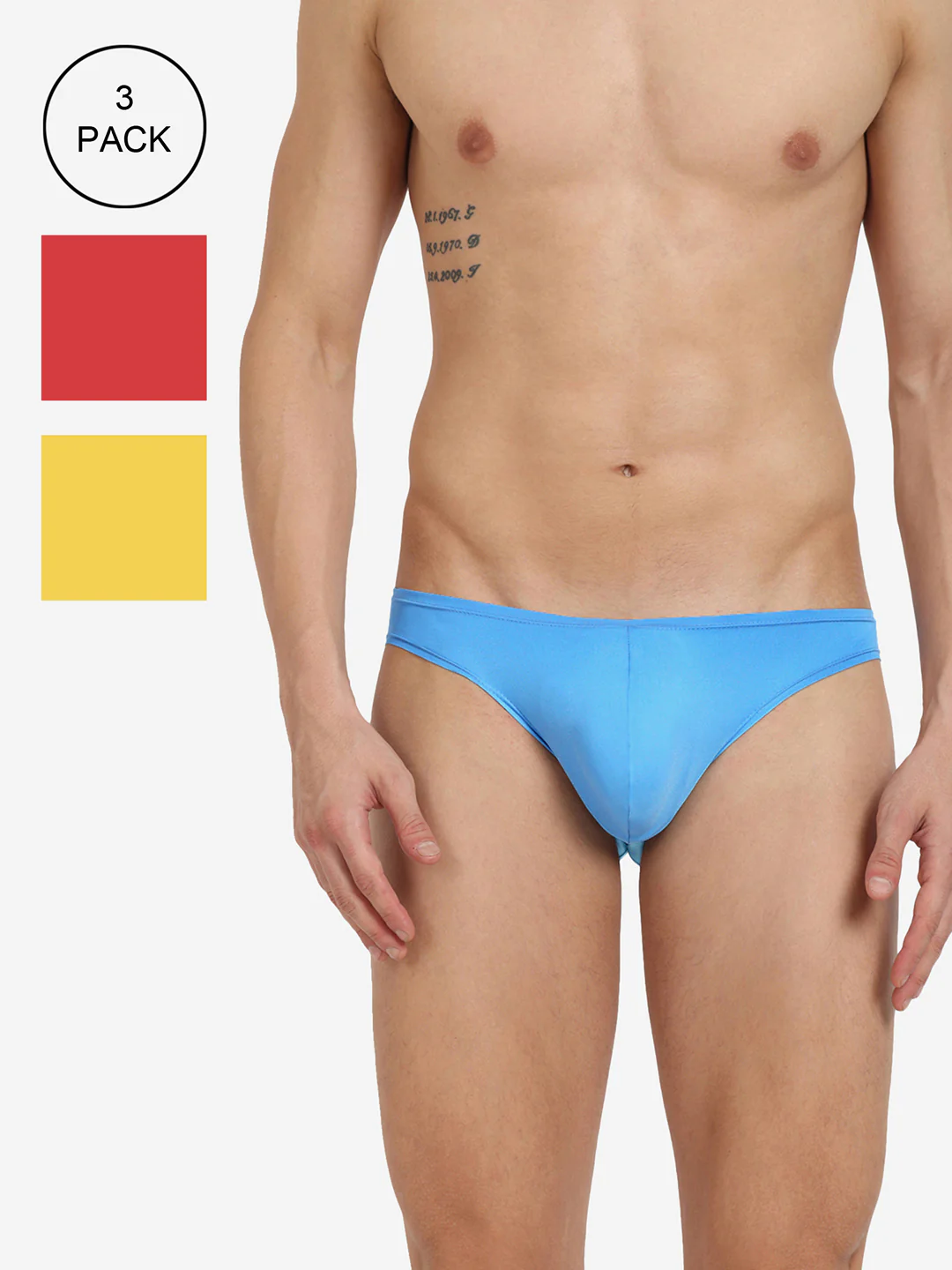Men Semi-Seamless Featherlight Brief Pack of 3