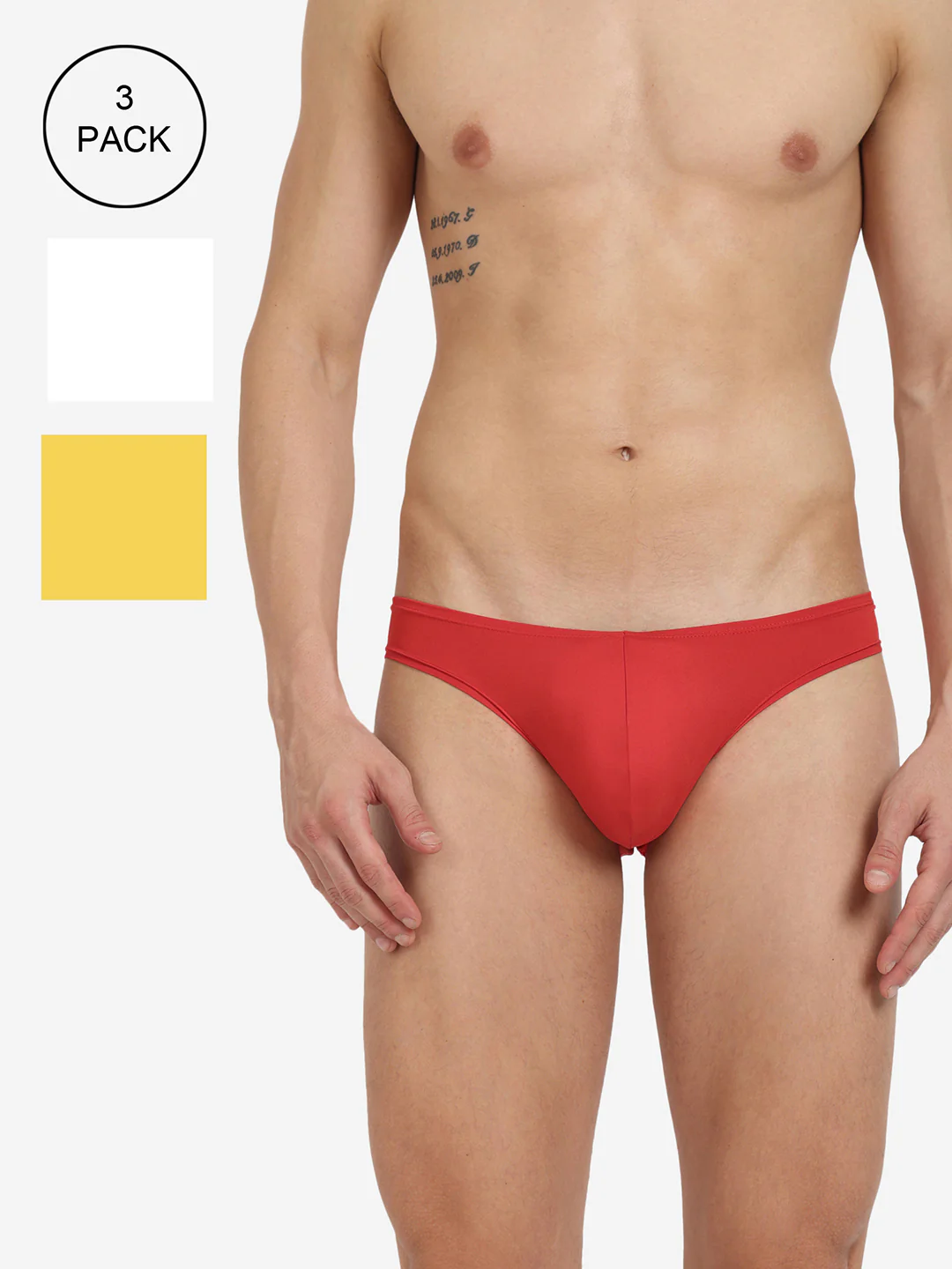 Men Semi-Seamless Featherlight Brief Pack of 3