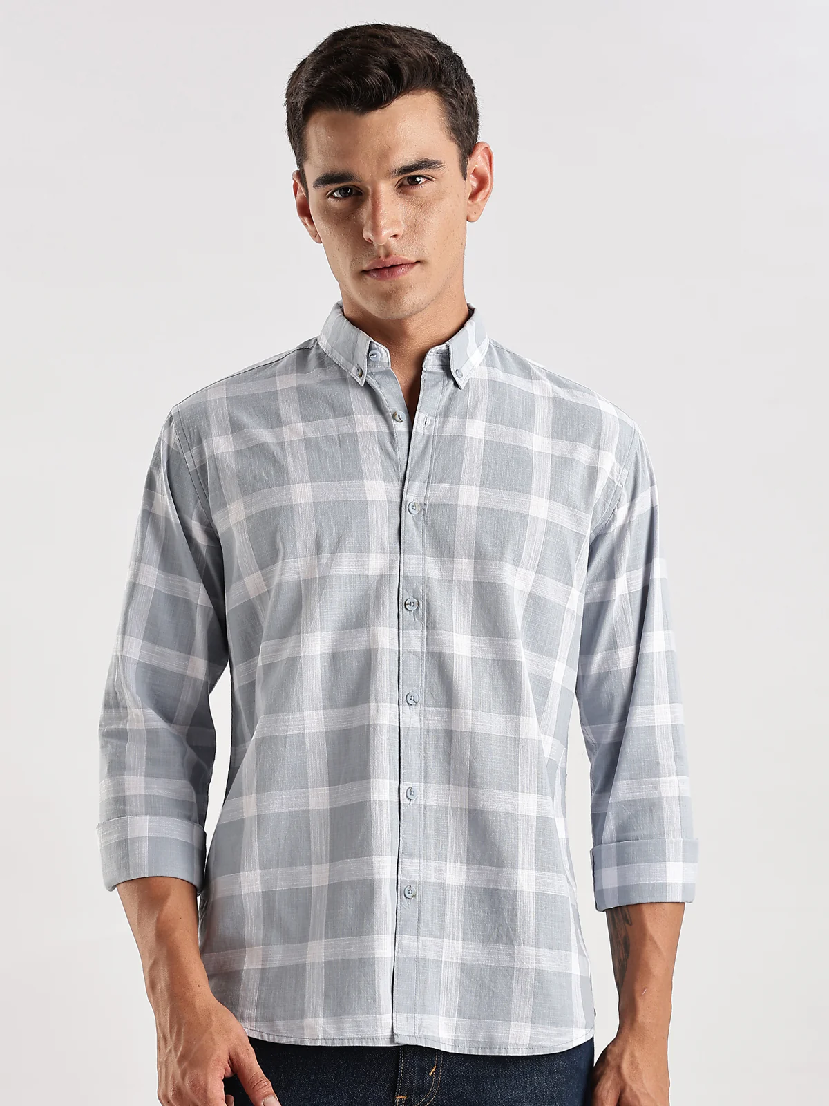 Men White Casual Shirt