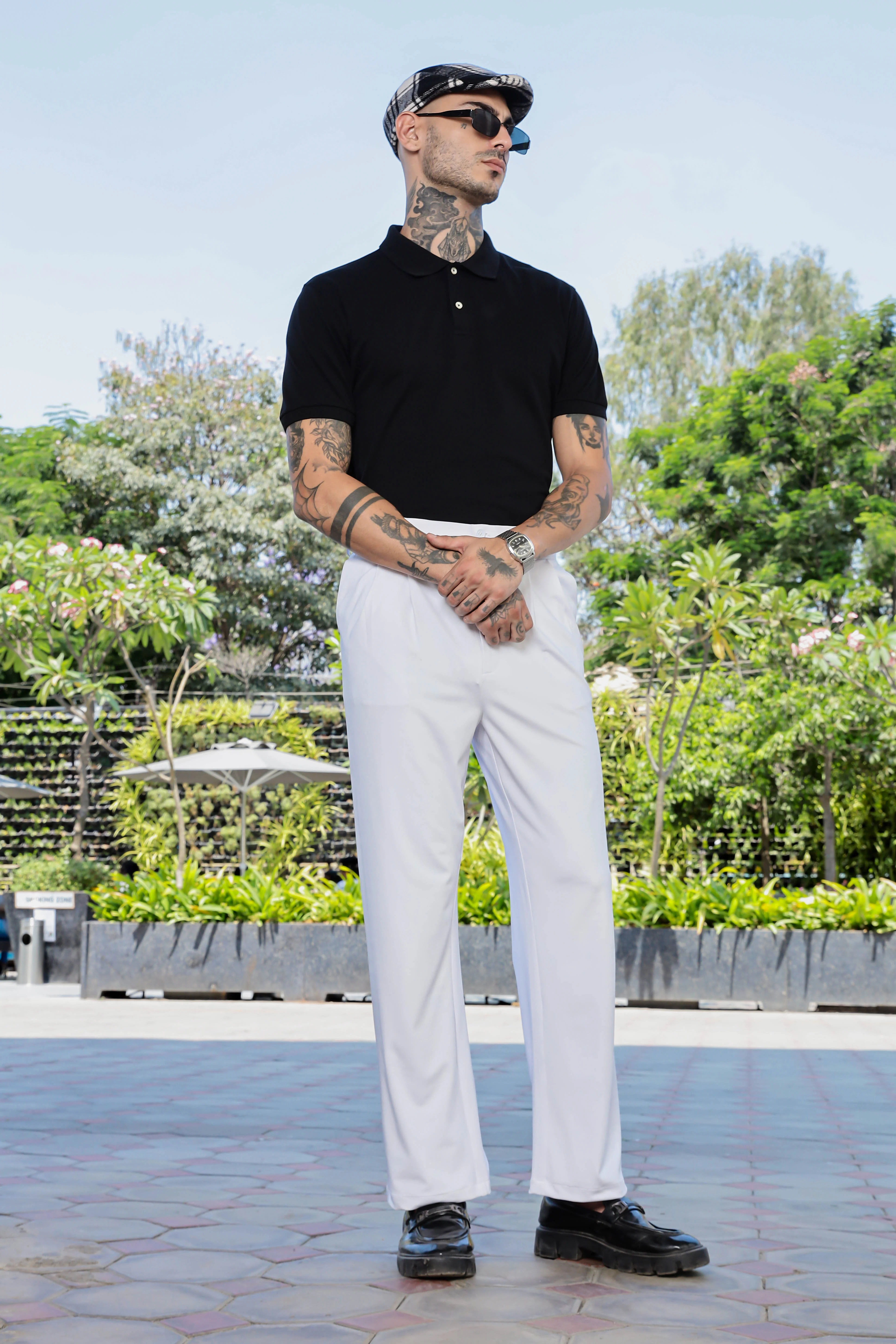 Men White Baggy Korean Trousers - Image 10