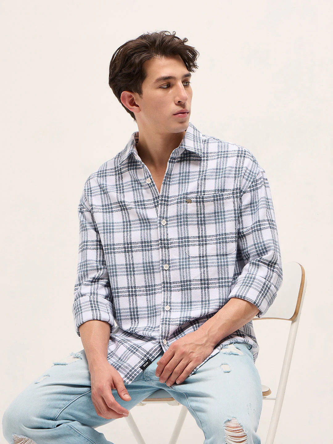 Men White Casual Shirt