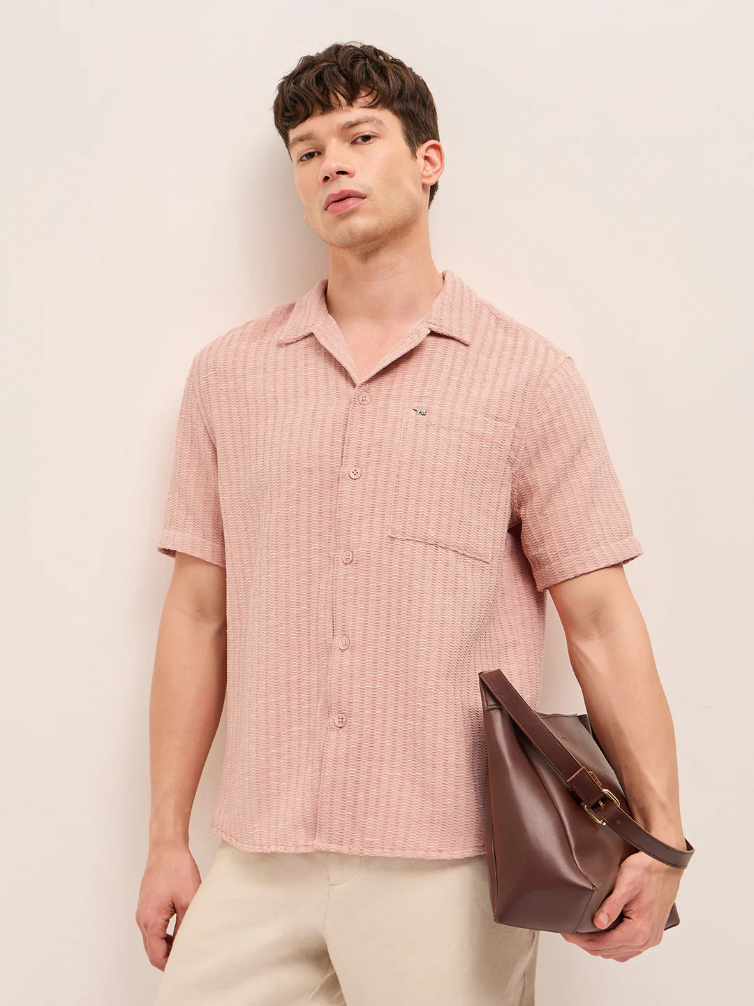 Men Woven Textured Casual Shirt