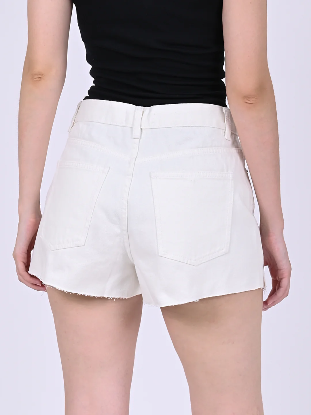 Women White Cotton Shorts - Image 4