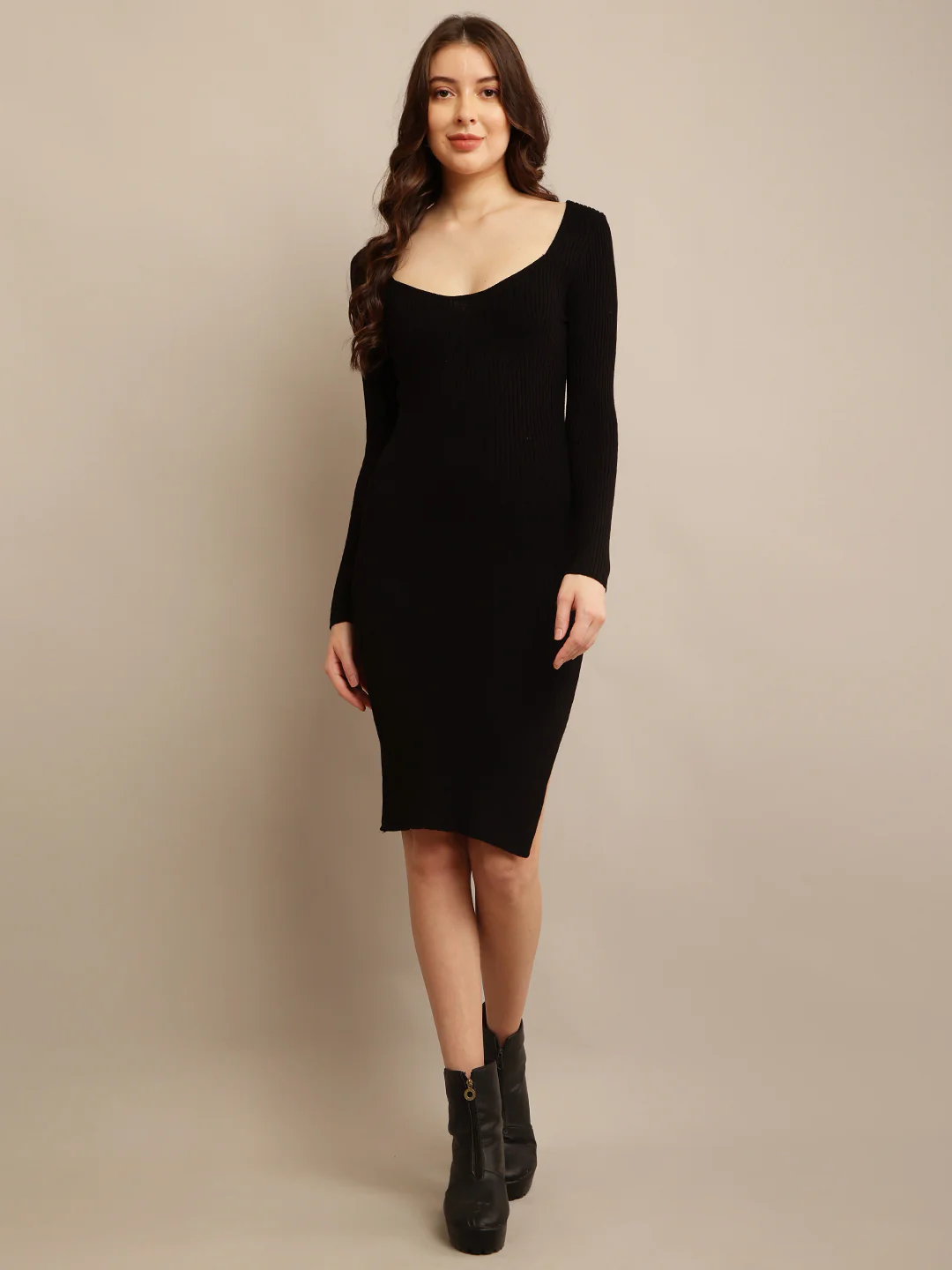 Women Square Neck Bodycon Dress - Image 6