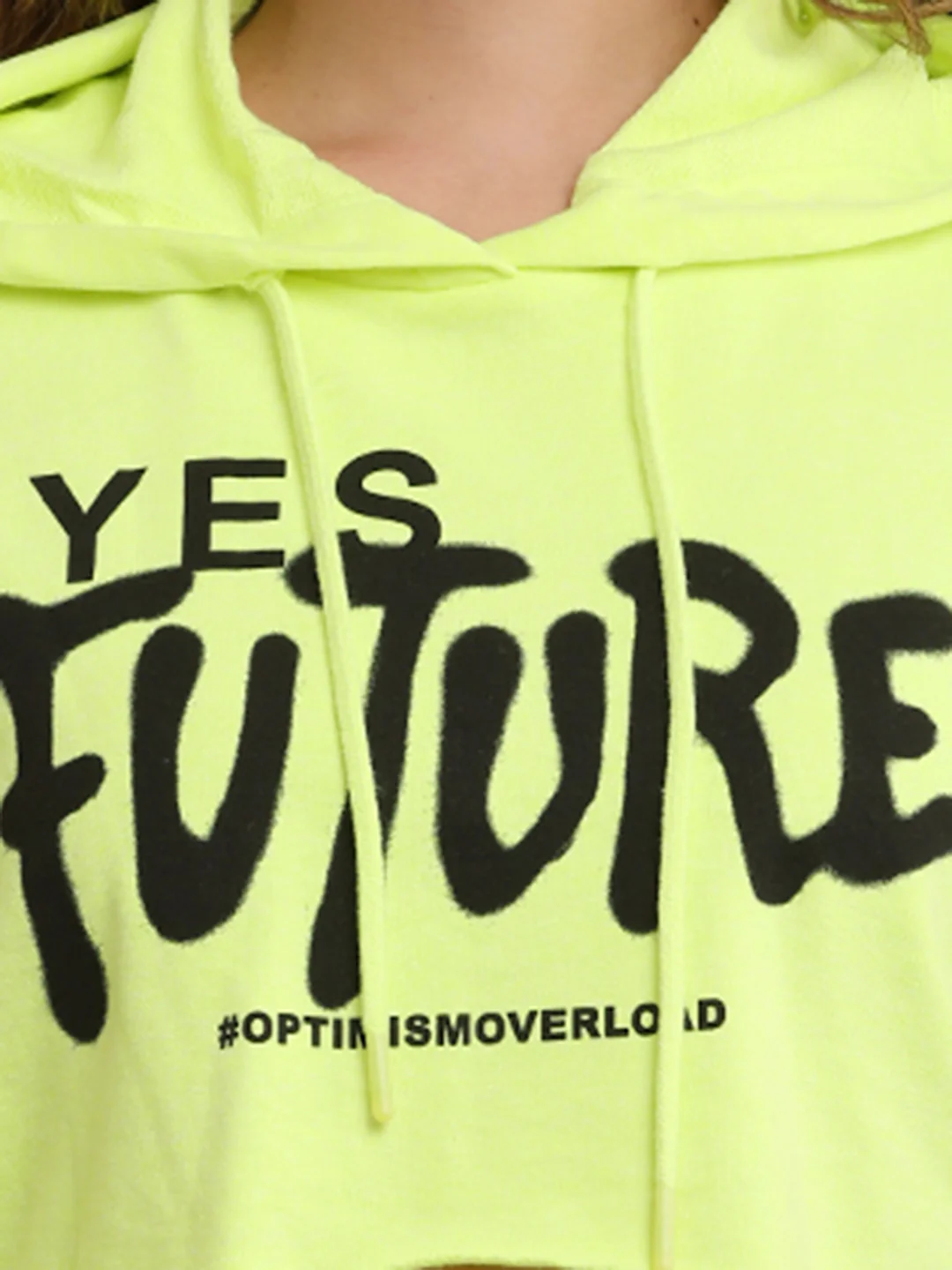 Women Cotton Cropped Hooded Sweatshirt - Image 5