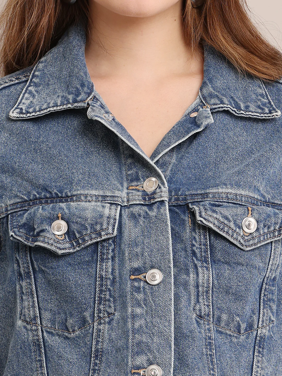 Women Denim Regular fit Blue Jacket - Image 5