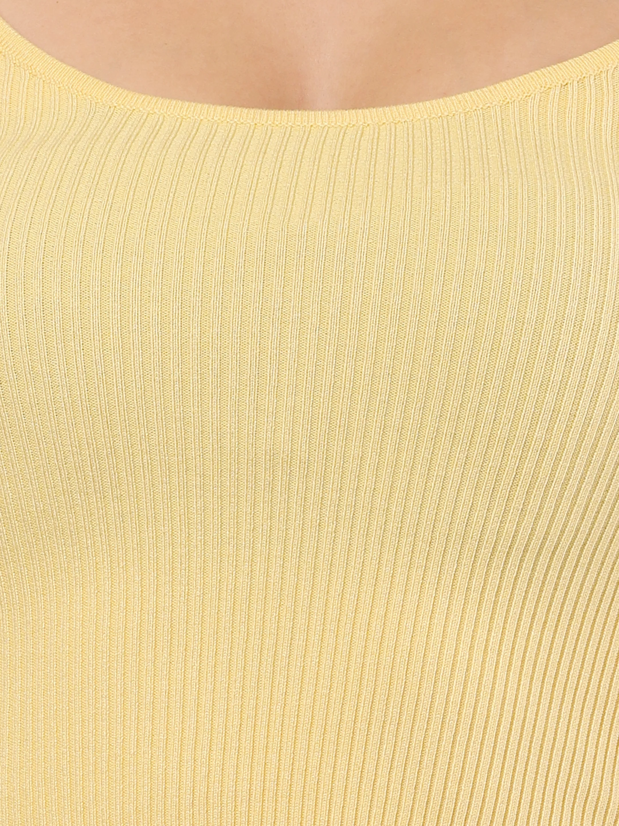 Women Viscose Square Neck Yellow Crop Top - Image 5