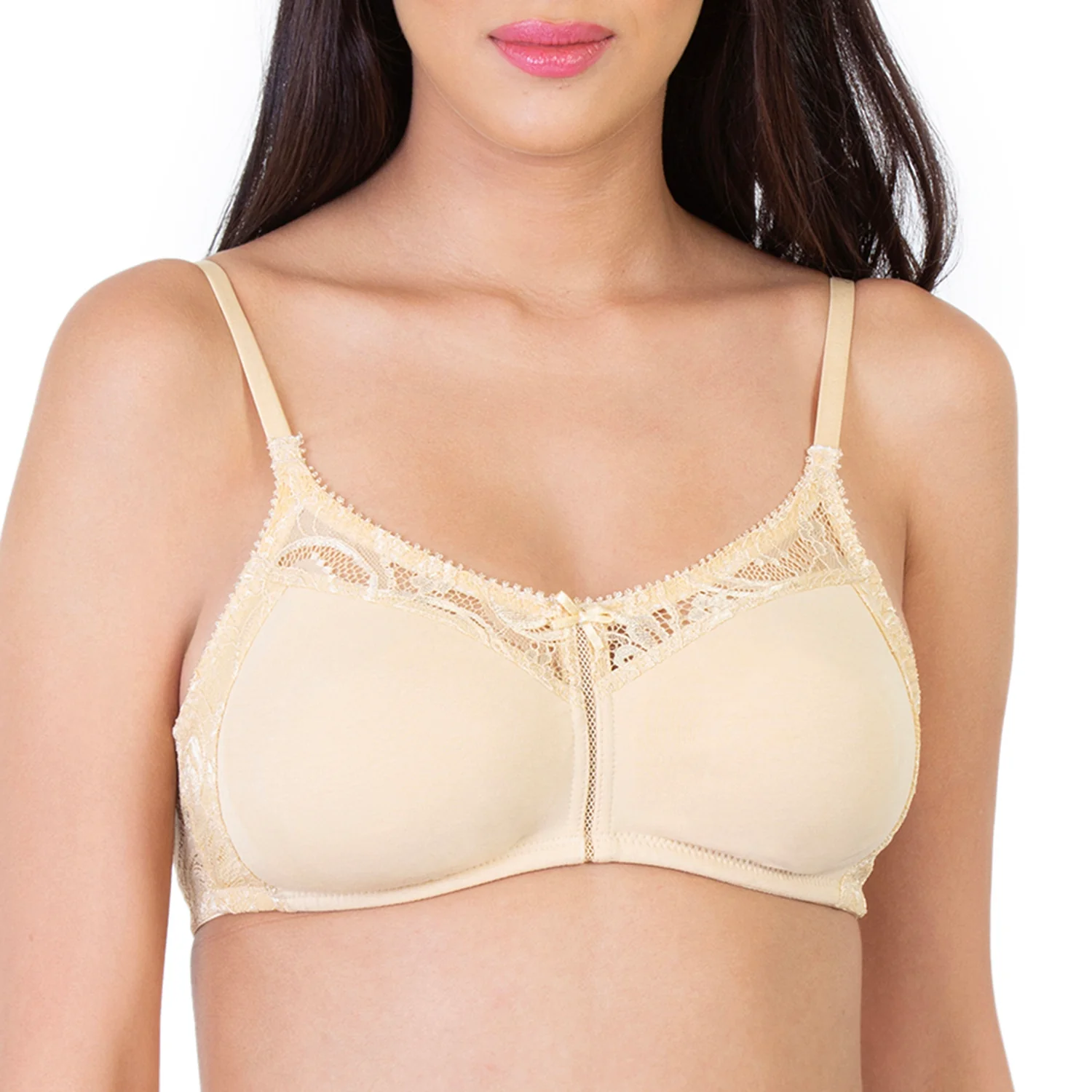 Non-Padded Non-Wired Full Coverage Minimiser Lace Bra - Image 3