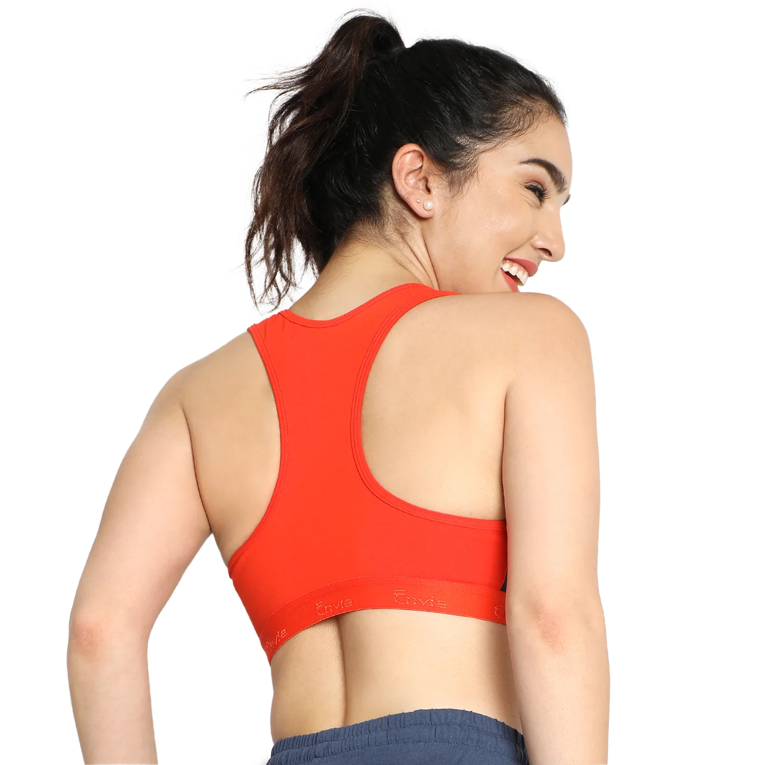 Non-Padded Non-Wired Full Coverage Sports Bra - Image 2