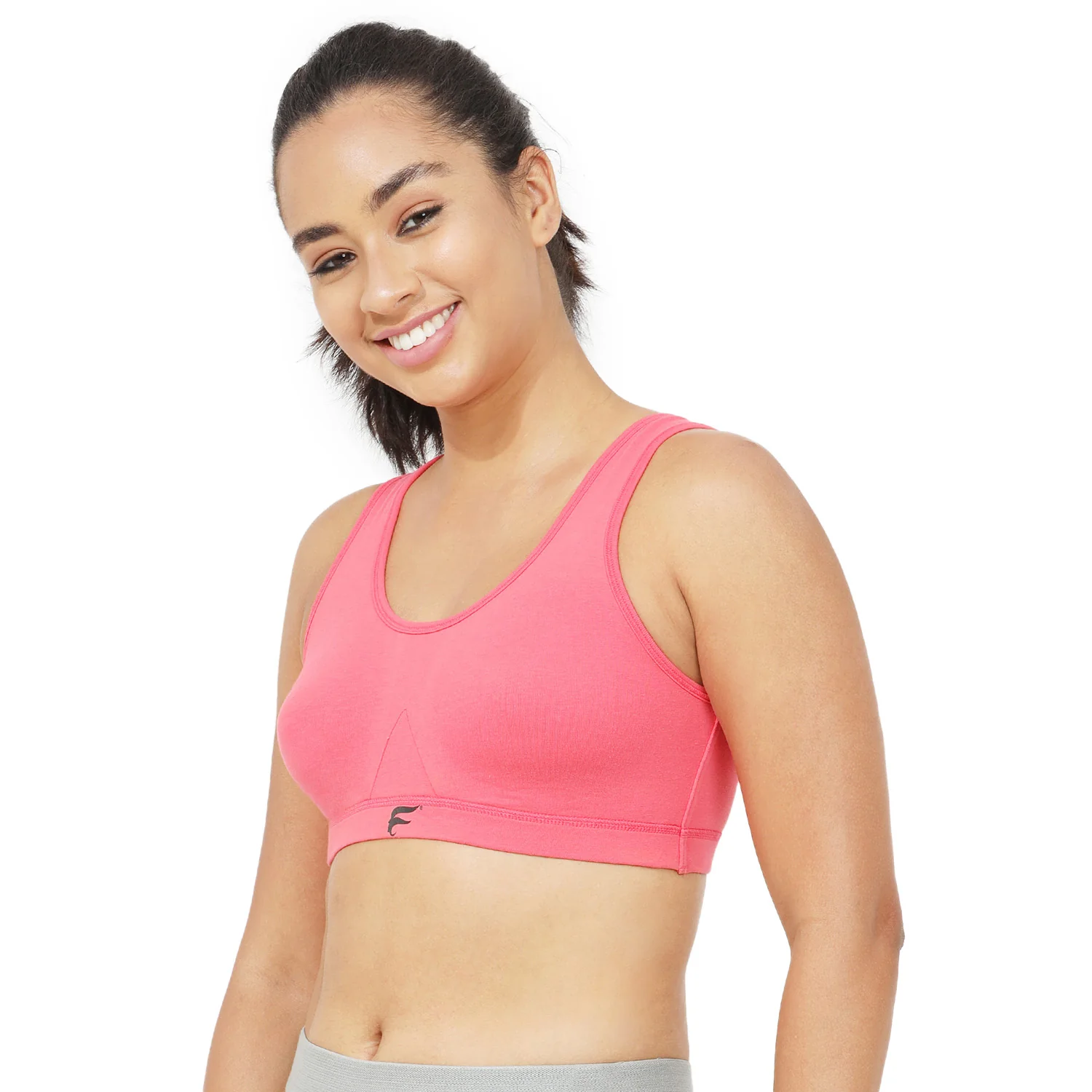 Non-Padded Non-Wired Full Coverage Sports Bra - Image 4