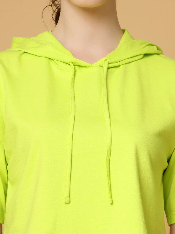 Women Green Hooded Anti Odour T-shirt - Image 4