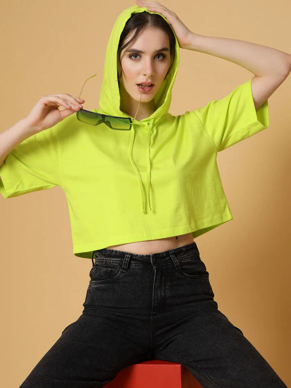 Women Green Hooded Anti Odour T-shirt - Image 6